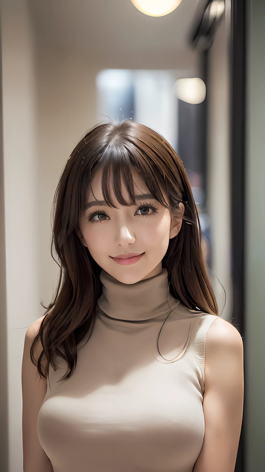 (8K, 超A high resolution,The ultra -The high-definition、Raw photo、 Best Quality, masutepiece:1.5)、RAW portrait of japanese girl、超A high resolution、top-quality、 (huge-breasted、stick out chest:1.3)、{Hide all breasts}{Pleated skirt in off-white:1.6}、(Wearing a red sleeveless turtleneck:1.6))、((Open the inseam:1.7)、(fitting room:1.2) BREAK (Natural Skin Texture、Detailed skin、Hyper-Realism、ultra sharpness)、intricate detailes、depth of fields、Sexy adult woman、Black hair shortcuts、Toned buttocks、((masterpiece、top-quality、high-detail))、(Photorealsitic:1.4)、独奏、closes mouth、Smile happily、big eye、Distinct double eyelids、Lashes、long neck、Absolute area、Clean collarbone、face perfect、thin lips、a small face、(gazing at viewer、Highlights in the eyes、Light brown eyes、lipgloss)、(From the side:1.2)Sexy Japan woman、A well-formed face with golden proportions