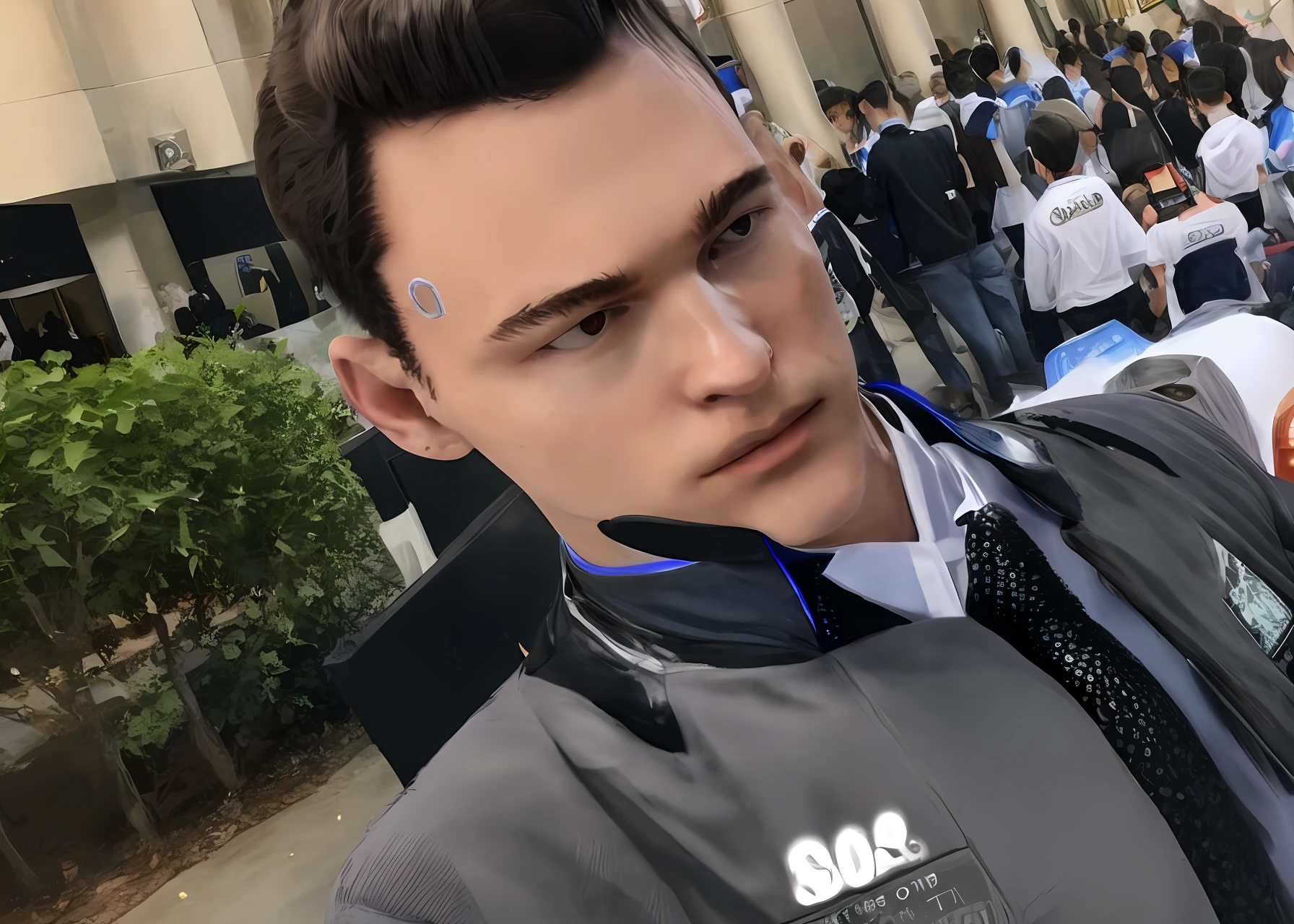 Male high school students，Mole in the right eye