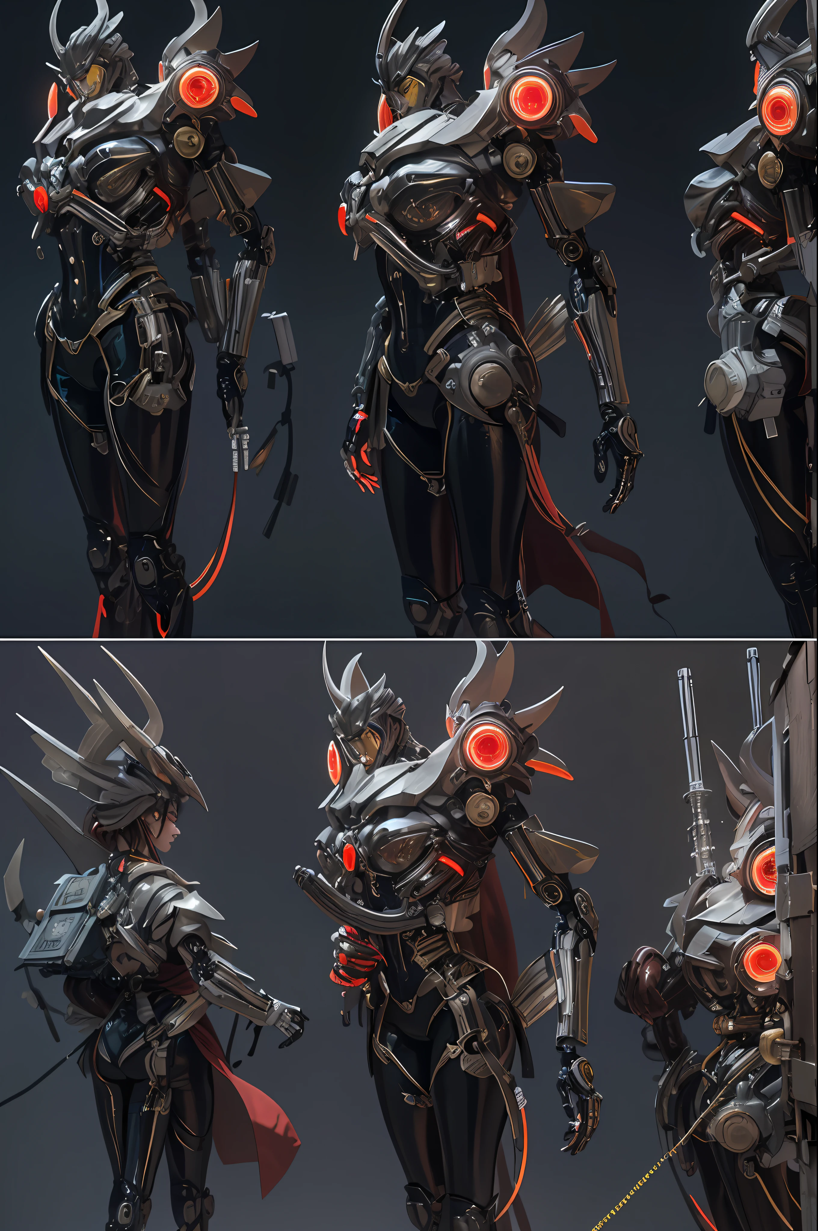 top-quality、masterpiece、超A high resolution、(Photorealsitic:1.4)、Raw photo、女の子1人、red hairs、glowy skin、1 Machine Devil、large metal wings、Metal horn、((super realistic details))、portlate、globalillumination、Shadow、octan render、8K、ultrasharp、Colossal tits、Raw skin is exposed in cleavage、Black fiberglass body、Details of intricate gilded ornaments、Sumerian details、About Cyberpunk、Glowing LEDs、IC chips、Data Links、Hydraulic cylinder、highly intricate detail、Realistic light、Red Eyes、radiant eyes、Facing the camera、neon details、Mechanical limbs、blood vessels connected to tubes、Mechanical vertebrae attached to the back、mechanical cervical attaching to neck、cowboy shot、Wires and cables connecting to the head、Luminous tube、Small LED lamp、