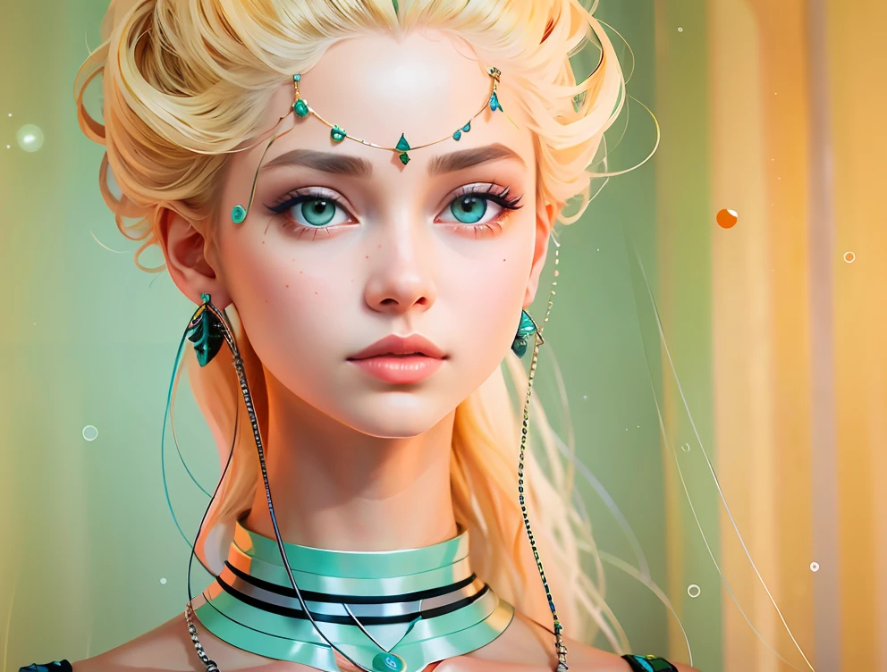 The pupils are black,Necklace with pattern,Softer eyes