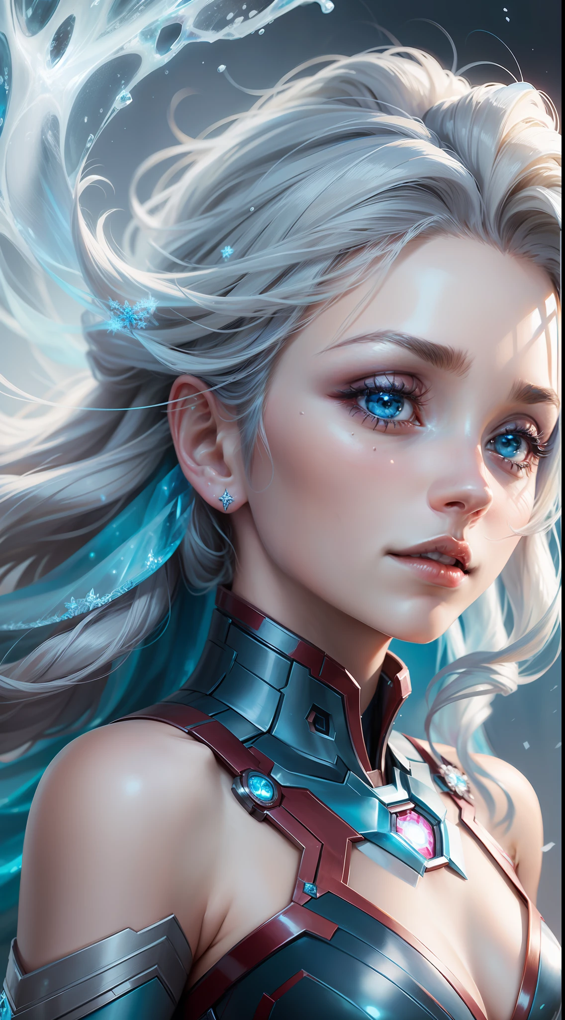ironman frozen princess in blue dress with flowing hair and blue dress, ironman elsa from frozen, ironman elsa frozen, ironman elsa, beautiful ironman elsa, frozen in motion, emma watson as the queen of ice, portrait of ironman elsa of arendelle, portrait of ironman elsa from frozen, ironman frozen, ironman frozen like a statue, ironman ice princess, ice queen, frozen klaus film, frozen time effect, the ironman ice queen