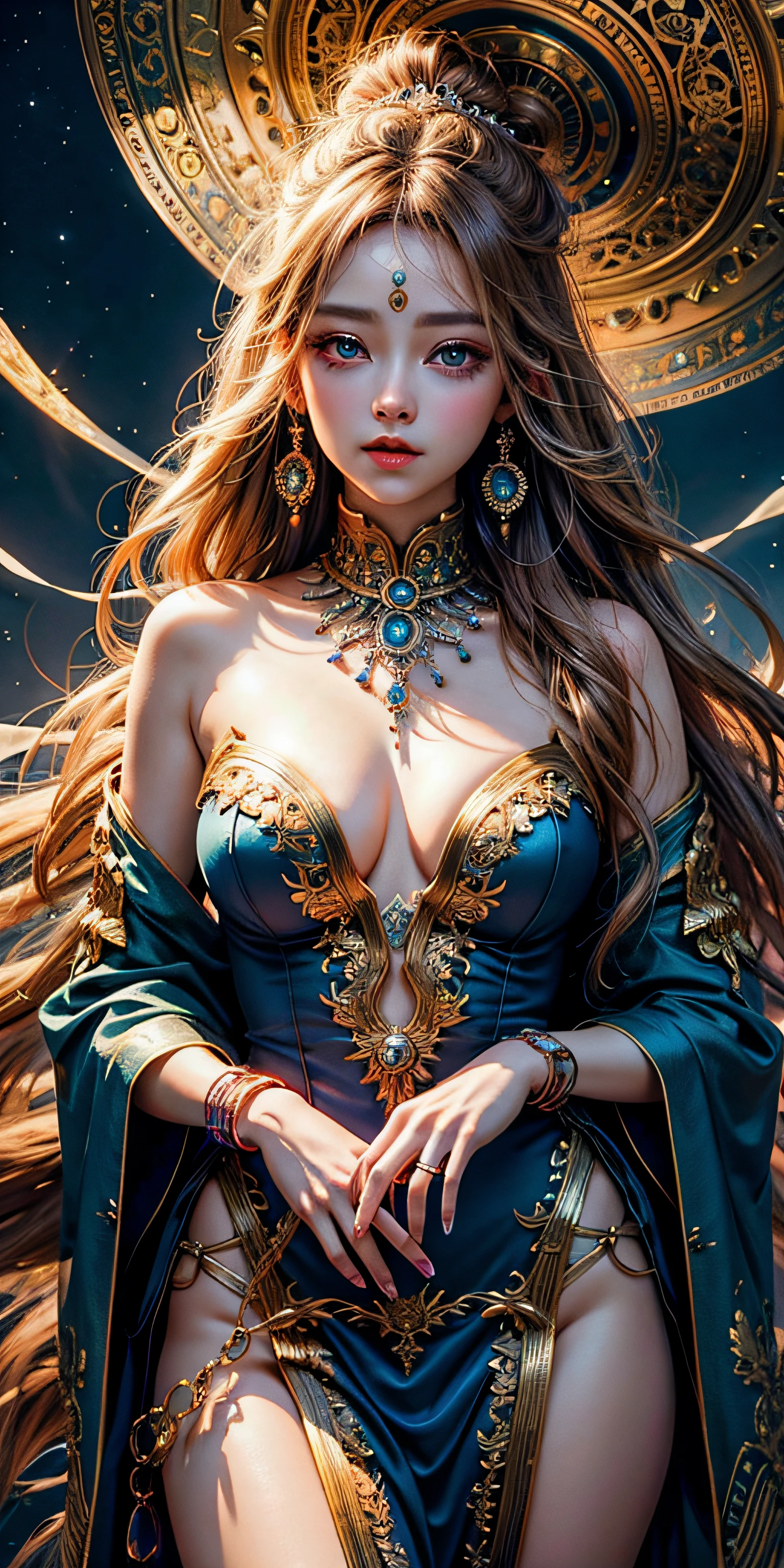 Super beautiful shining eyes、Official Art、Unity 8k wallpapers、ultra-detailliert、Beautifully Aesthetic、hightquality、Beautiful fece、masterpiece、top-quality、(Zentangle、a Mandala、Tangle、Entangle:0.6)、