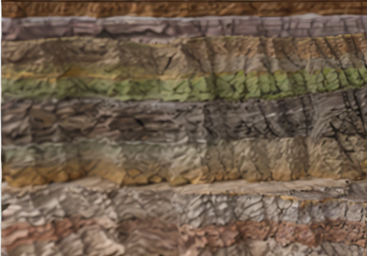 Stratigraphic diagram，Texture details are clearly visible，Layered，Discover geological mysteries。