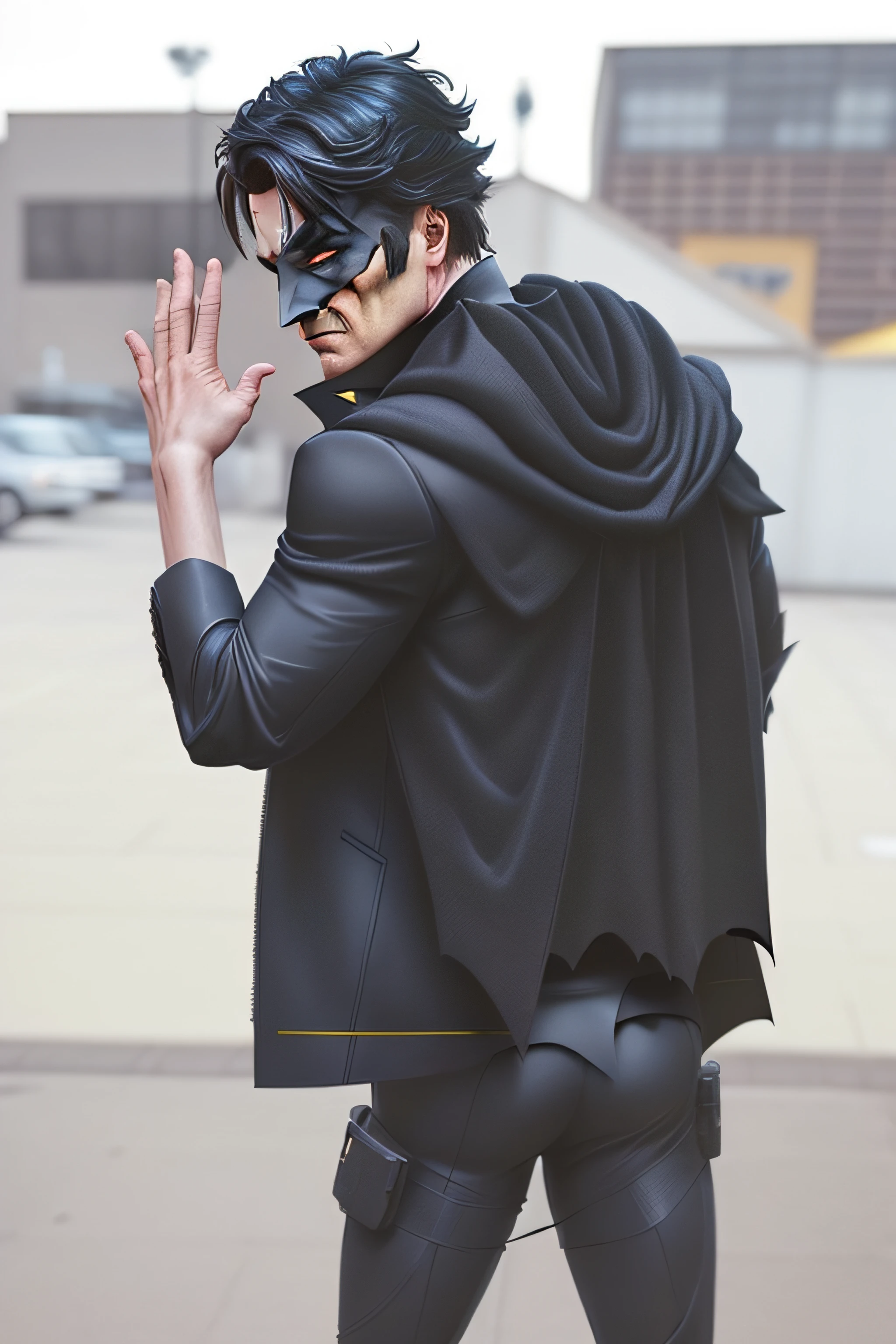 turn jacket into batman suit, realistic, batman look,batmansuit