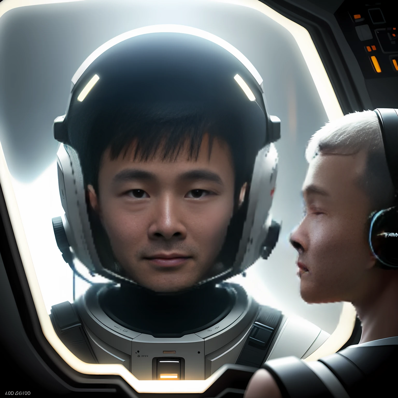 Portrait of an astronaut boy,Libido boy,Handsome,Brush cut,Real eyes,real looking skin,True ears,epic angle and pose,Depth of field 3D,The background is blurred out,semi transparent,Nautilus。Highly detailed epic movie concept art CG rendering。Made in Maya, Blender and Photoshop, rendering by octane, Excellent composition, movie atmosphere, Dynamic dramatic cinematic lighting, very inspirational, max detail, Soft and realistic saturation, soft, Realistic contrast, Gbwell, High- sharpness, reallife, Dolby Vision HDR+, Complicated details, Realistic 3D shapes, hyper-high detail, Ultra-realistic and detailed, Extremely complex and textured, True volumetric shadows,Realistic volumetric lighting,Complex ray-traced light and reflections,The light from the back window is backlighted,Dynamic cinematic lighting,globalillumination,Hyper-Resolution,Well-crafted wide-angle photos,High exposure,AI image enlargement,Deep image artificial intelligence,Remini AI photo enhancer,Eggham,Fix natural HDR colors,Realistic true color filters,Photographic processing in a 16K camera,photography of