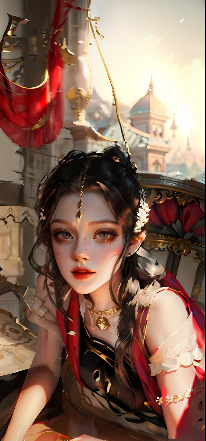 Change background palace, handsome girl, horror clothes, 8k,