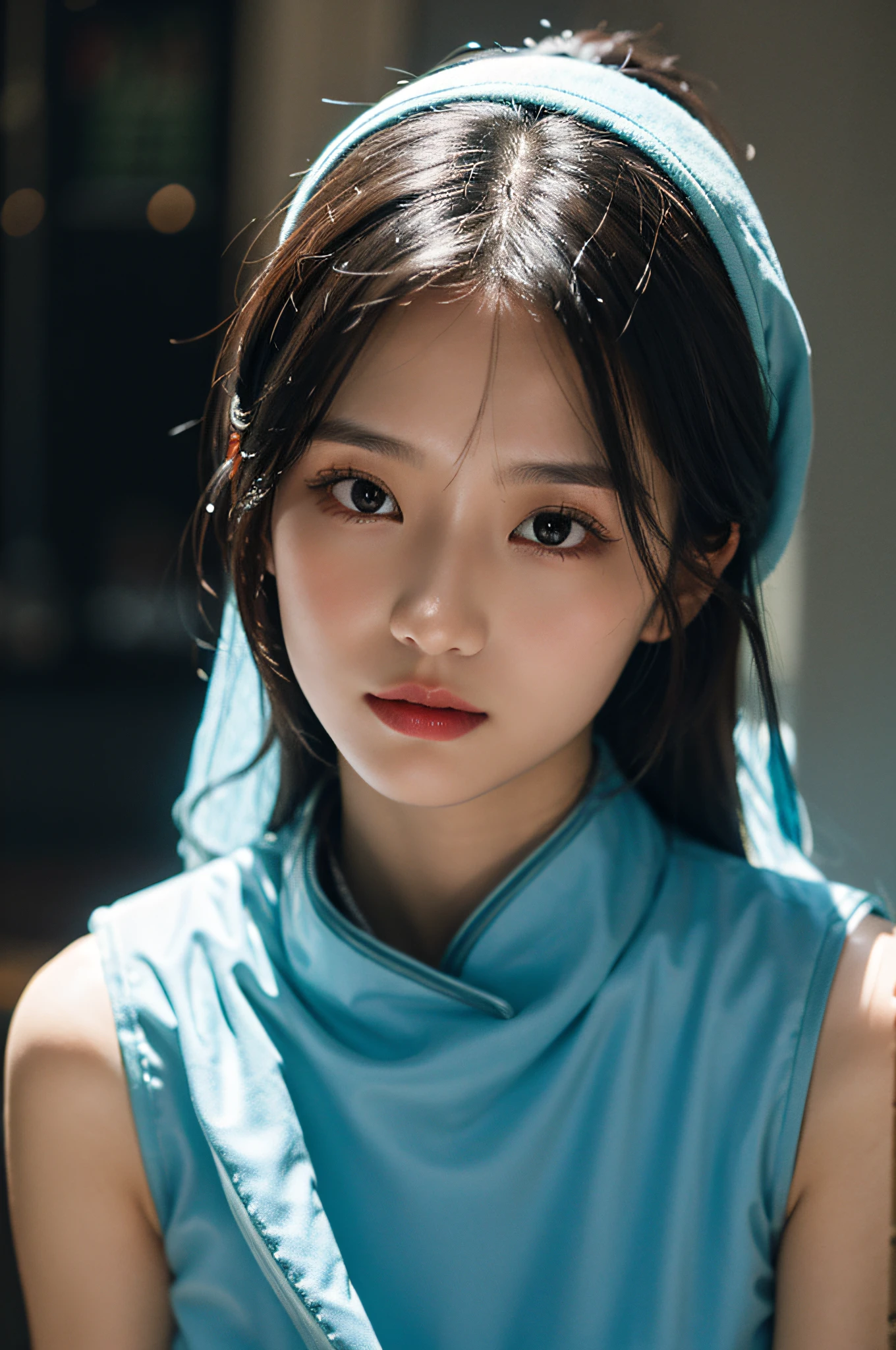 (Hyperrealistic,)4K,35mm,hyper-high detail, Professional lighting, Best quality, 超高分辨率, Visually stunning, (1girll:1.1), (Uyghur clothing ),realskin,(Perfect body 1.3)(Ultra-delicate face)