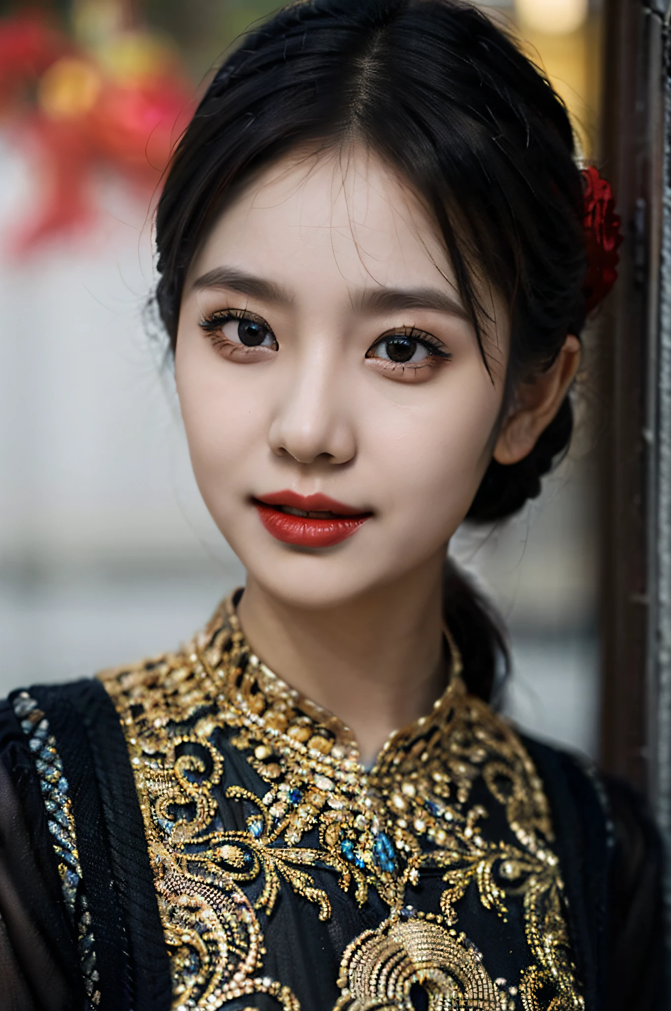 (Hyperrealistic,)4K,35mm,hyper-high detail, Professional lighting, Best quality, 超高分辨率, Visually stunning, (1girll:1.1), (Uyghur clothing 1.3 ),realskin,(Perfect body 1.3)(Ultra-delicate face)