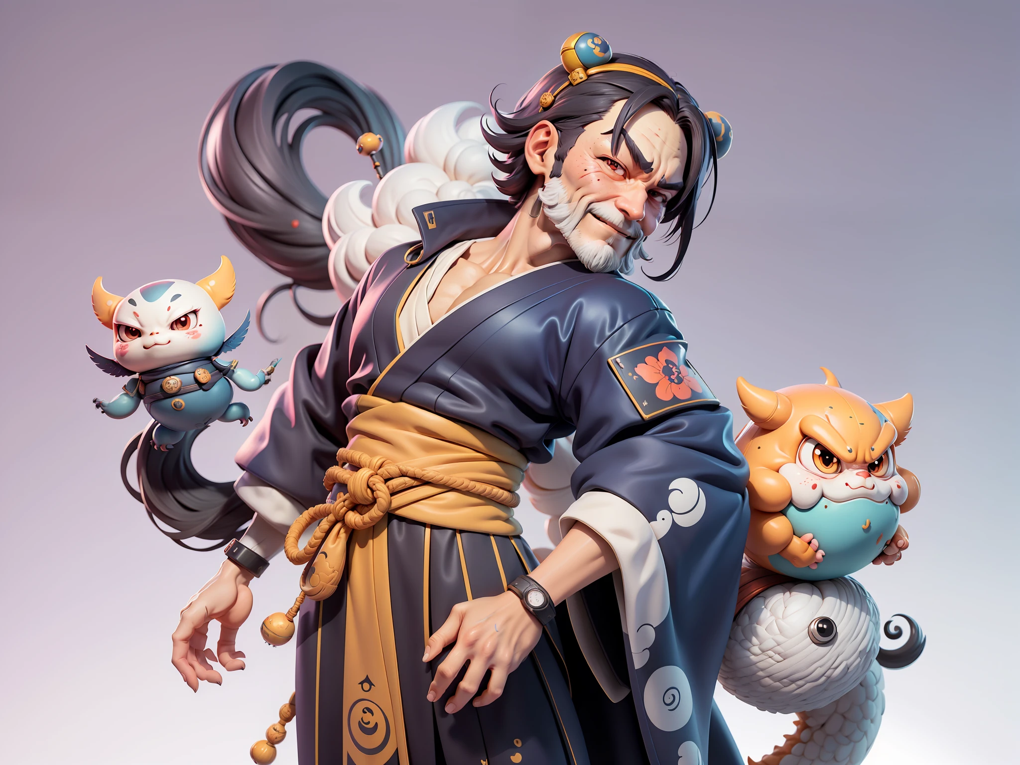 (Daisaku),(Need),(Super meticulous),(full bodyesbian:1.2),Japanese ukiyo-e girl,japanese geisha,Beautiful,Oriental dragon,Aeolian Thor,Raised sexy,爆乳,Oriental face,TV Anchor,Bust portrait illustration,Alone,In black suit,a blue tie,The face is slightly chubby,The face was clean,without a beard,Black super short hair,Black eyes,Smile confidently,3C computer sub-products,iPad, iphone,Digital painting,3D character design by Mark Clairen and Pixar and Hayao Miyazaki and Akira Toriyama,The illustration is a high-definition illustration in 4K resolution,With very detailed facial features and cartoon-style visuals。