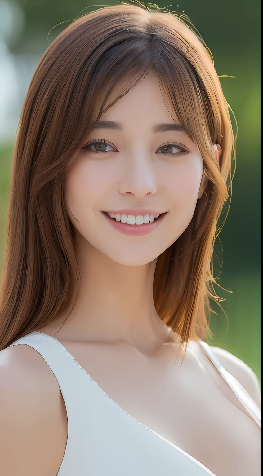 ((top-quality、8K、​masterpiece:1.3))、20 years girl、Slim Abs Beauty:1.3、(Hairstyles Brown Hair Shortcuts、Colossal tits:1.2)、doress:1.1、Super fine face、Delicat eyes、二重まぶた、A smile、Home、Raw photo