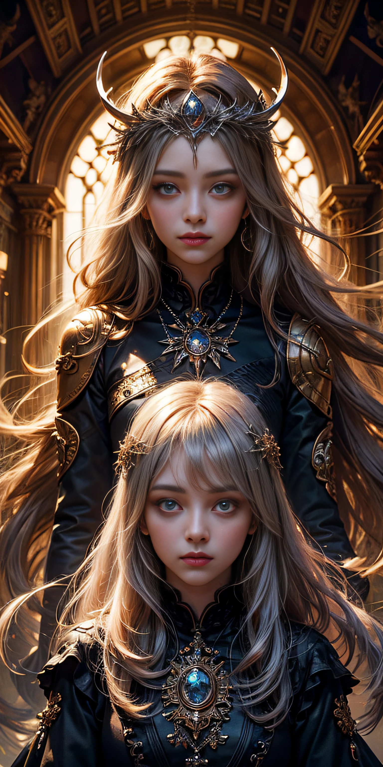 Super beautiful glowing eyes、Silver long hair, Official art、Unity 8k Wallpapers、ultra-detailliert、Beautifully Aesthetic、hightquality、Beautiful fece、masterpiece、top-quality、(Zentangle、a Mandala、Tangle、Entangle:0.6)、