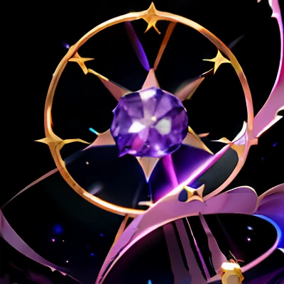 purpleish color，mistic，Fantastic starry sky colors，Star Roulette，league of legends inventory item，arcane league of legends，Arcane style staff，Arcane League of Legends，Magical roulette，purple glowing core in armor，ability image，League of Legends style miracle。