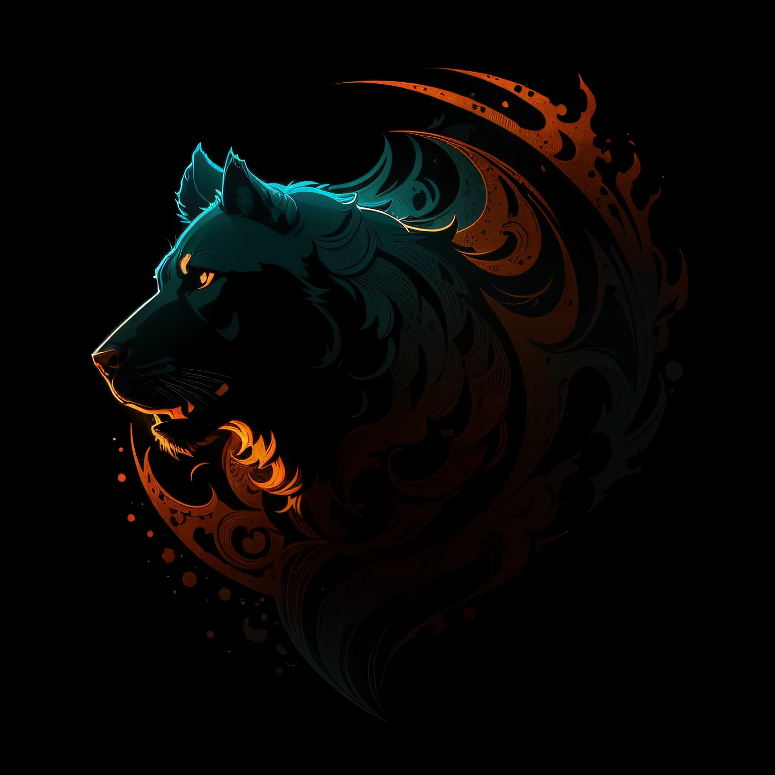 [brown dog] Heraldic silhouette, logo masking style illustration, by dan mumford, by greg rutkowski, by james jean, black background, fantasy art, mysterious, realistic, majestic, rich vibrant colors, high contrast, seamless water brand, artstation, deviantart, dribble, redbubble, teepublic, sharp focus, simple, hyper detailed, detailed drawing, vectorize, outline, isometric style, 8k." --auto