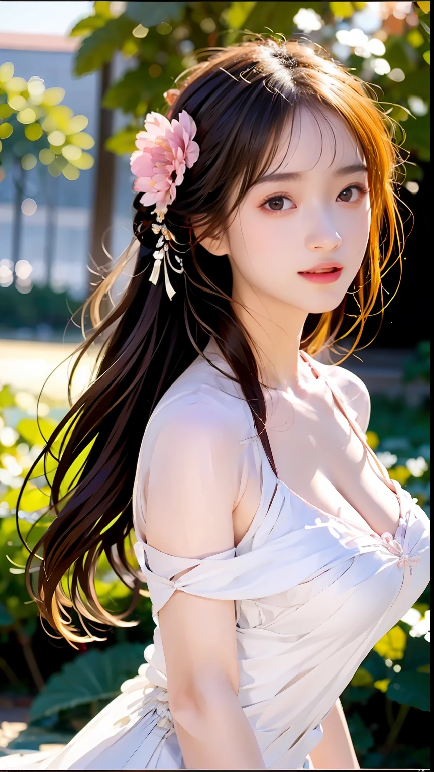 tmasterpiece，best qualtiy，（realisticlying，photo-realistic：1.37），8k，an extremely  delicate and beautiful，astounding，finedetail，offcial art，absurderes，Incredibly Ridiculous res，ln the forest，hugefilesize，ultra - detailed，extremely detaile，Beautiful Meticulous Girl，1girll，（perfect female shape），full bodyesbian，middle  breasts，