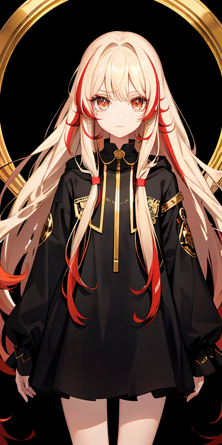 1girll,long whitr hair,whaite hair,gold eyes,Red eyeshadow next to the eyes