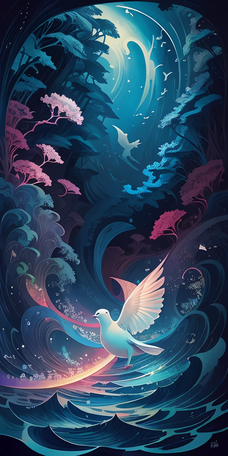 art great wave alex cheerful shades art fractals colorful dove、 splits, Ton's Rosa, Bioluminescence Center