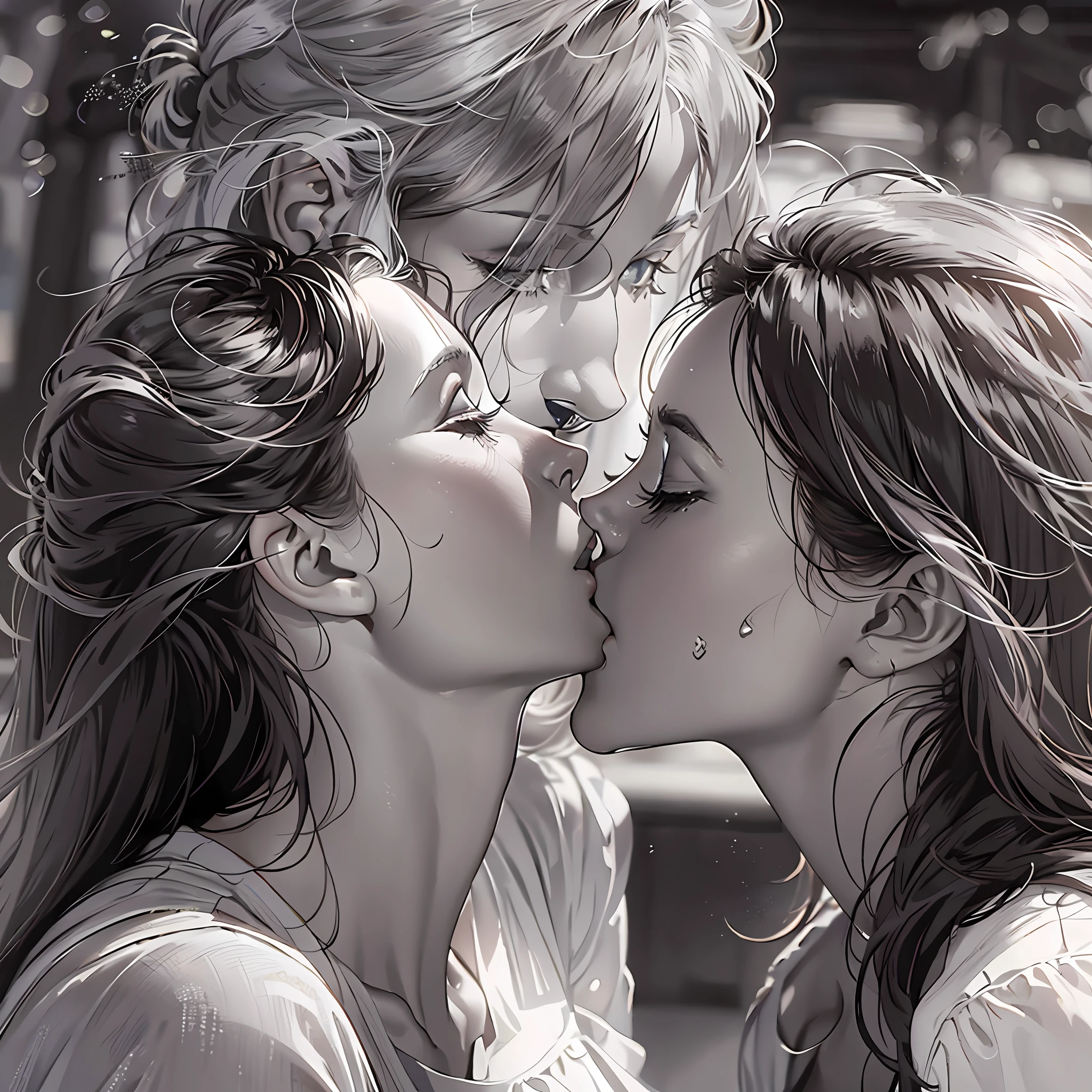 araffes a woman and a woman kissing each other on a sunny day, kiss, kissing together cutely, lovely kiss, kissing, hd movie photo, hello, romance, movie promotional image, wonderful, biopic, still from movie, french kiss, kiss mouth to mouth, shot from movie, still shot from movie, making out, k high definition, absolutely