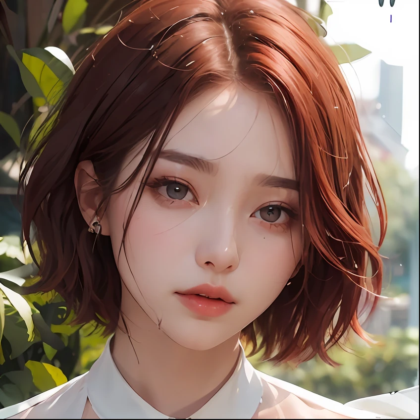 (Masutepiece: 1.3), (maximum resolution: 1.2), (Ultra HDTV: 1.2), cinematic lighting, 8K resolution, Eye and skin detail, detailed facial features, , ( Sharp focus: 1.2）, (Face focus: 1.2) , Perfect style, Beautiful, sharp face, Anatomically accurate, Highly detailed facial and skin structure, Eye detail , Double eyelids, Thin eyebrows, Glitter eyeliner: 1 Natural cheeks, Glossy skin, White skin: 1.2, (Lip gloss: 1.4), 、(Shy look: 1.2), Skin texture and detailed face, Detail eyes, Double eyelids, Natural cheeks, , Glossy lips: 1.4, Protruding cleavage、（Large sperm count in breast: 1.4） （Large sperm count in thighs : 1.2）、blushing、shy、impatience、disappointed、Fear glaredembarrassed、Open knees、open legs、Masturbation behavior、chest stroking、White underwear、White bra、Flowers shiny little necklaces and ears Long socks、Sweating thighs、Transparent underwear、 20 years old, Neat and clean women、Red hair、color hair、Short hair, Big boobs, upturned, Floor sitting , Bedroom、(Perfect maid outfit: 1.5)、white short hair