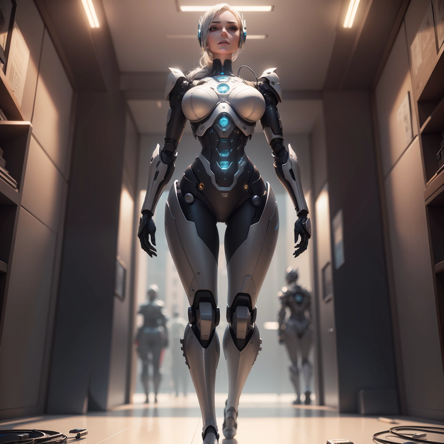 Intricate 3d rendering of highly detailed beautiful ceramic silhouette female robot face, robot, robot part, 150 mm, beautiful studio soft light, rim light, vibrant details, luxurious cyberpunk, lace, surreal, anatomy, facial muscles, cables wires, microchip, elegant, beautiful background, octane rendering, HR Giger style, 8k, best quality, masterpiece, illustration, very delicate and beautiful, very detailed, CG, unity, wallpaper , (fidelity, fidelity: 1.37), amazing, fine detail, masterpiece, best quality, official art, extremely detailed cg unity 8k wallpaper, absurd, unbelievably absurd, robot, silver helmet, full body