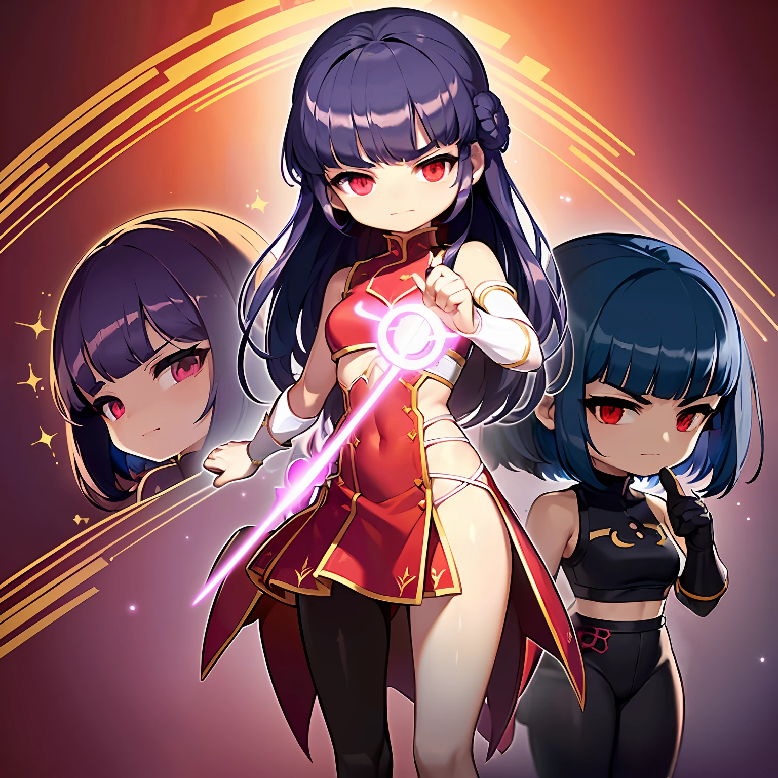 (hyper HD:1.5),(acurate:1.5),(The is very detailed:1.8),(超高分辨率:1.5),(hyper-high detail:1.5),(Ultra high quality:1.5),(best qualtiy:1.5),(4K:1.5),(8K:1.5),(No background:1.8),(Remove the background:1.8),1 girl,(Blue hair:1.3),The hair is tied in a ponytail on the side,Sideburns,pretty eyes,Be red in the face,The upper body is dressed in armor,The lower body is wearing a long armored skirt,The action of the battle,Holding a delicate longsword,medium boob,(45° lateral action:1.5),(detail finger:1.5),(Clear legs:1.2),(Q version of cartoon:1.8),(Side of the character:1.5),(4 Cephalic body:1.5)(Three View:1.5)