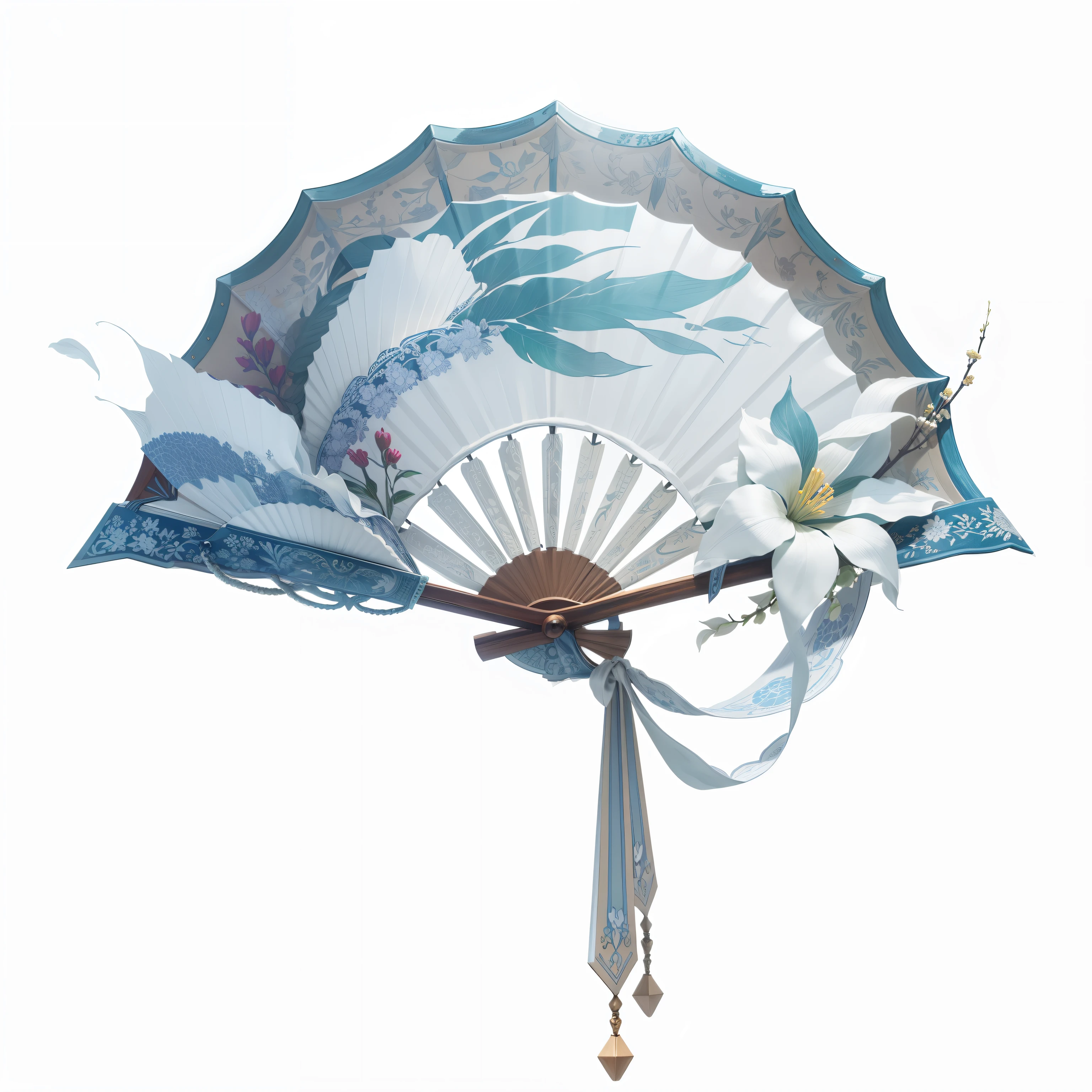 folding fan，high-class，max detail，最好质量，Highest high resolution，tmasterpiece