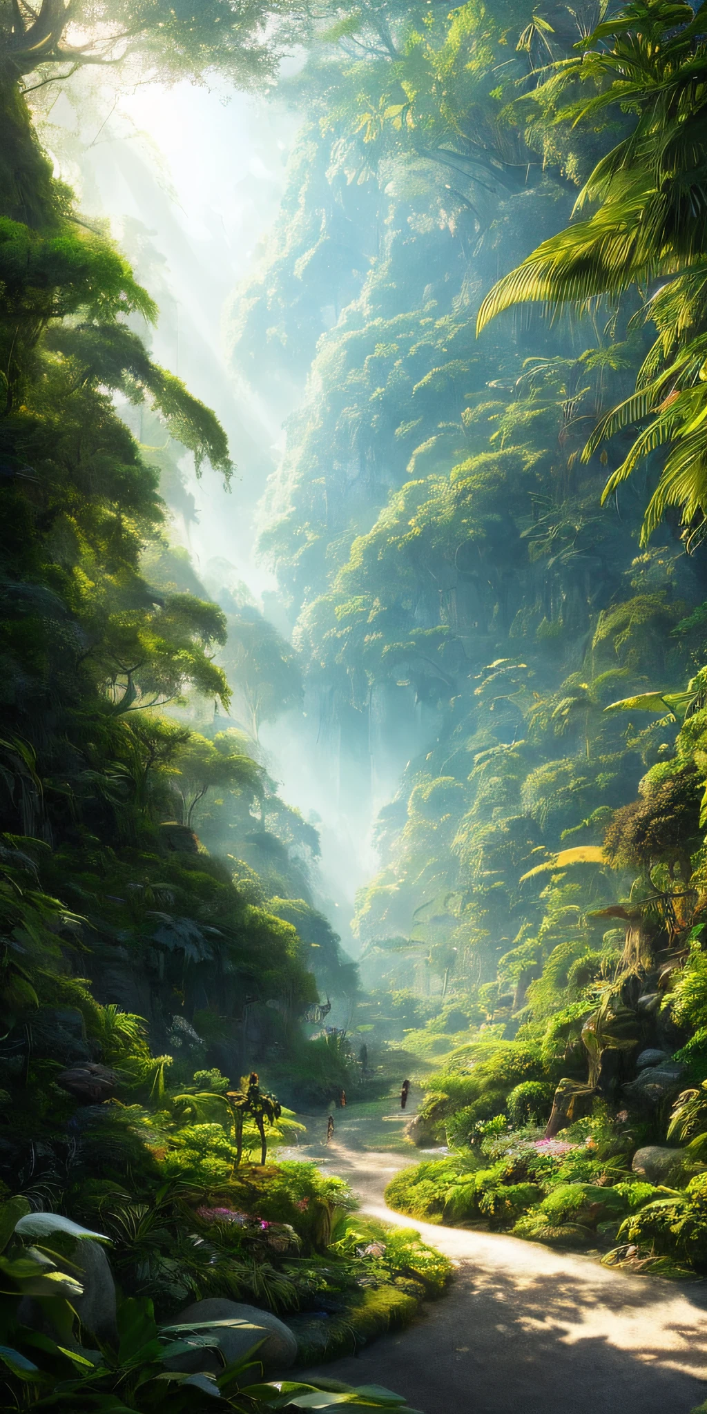 Big Scene，Faraway view，People and animals cannot be present，photo of landscape,Digital illustration, Detailed and intricate, The dense jungle is full of exotic plants and animals, Sunlight shines through the canopy，Produces a mottled effect. In the style of Yoshitaka Amano and Hayao Miyazaki, Masterpiece, Proportional, Detailed, trending on artstationh, Beautiful lighting, Realistic, Intricate, Award-Awarded, 4K, highest quality
Award-winning, Yoshitaka Amano's style 4K digital painting. Detailed and intricate depiction of a zombie apocalypse, cleverly capturing the chaos and drama of the scene. Beautiful lighting and cinematic composition make this piece a true masterpiece, trending on artstationh,Amazing view，