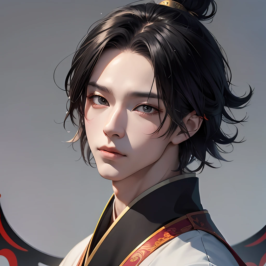 Wearing black Hanfu， a character portrait inspired by Ma Yuanyu, pixiv contest winner, magic realism, style of anime4 K, palace ， A boy in Hanfu, Guviz-style artwork, Detailed digital anime art, Detailed portrait of an anime boy, Anime art wallpaper 4k，head portrait， --auto