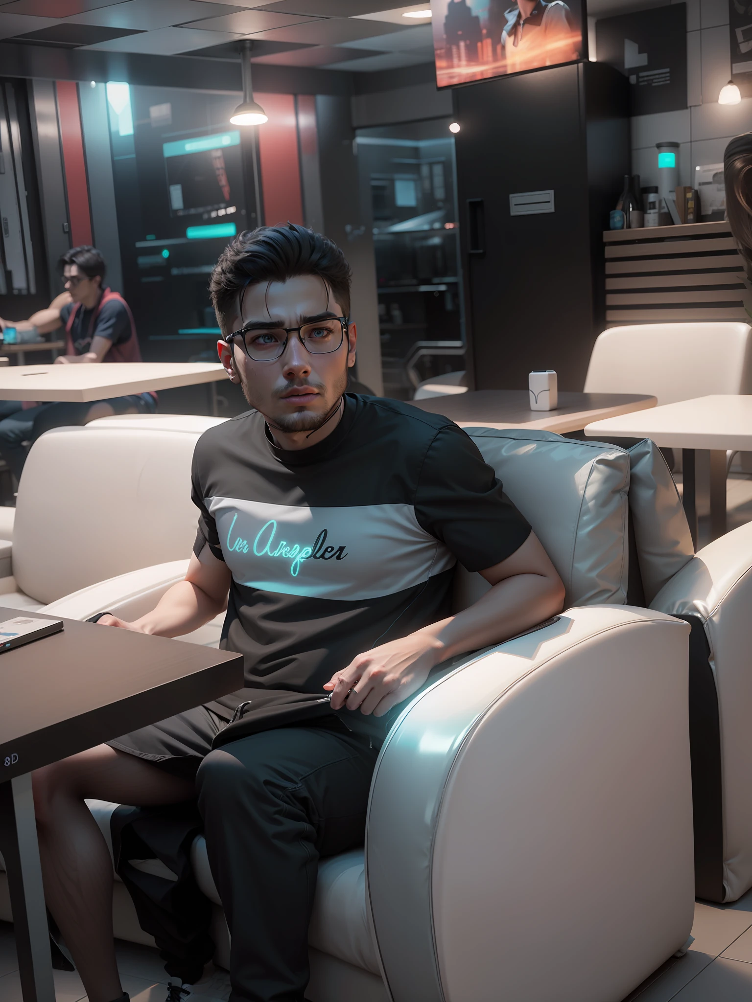 Ultra realistic, neon, 3D, 8k, realistic face, 20 years old cool boy