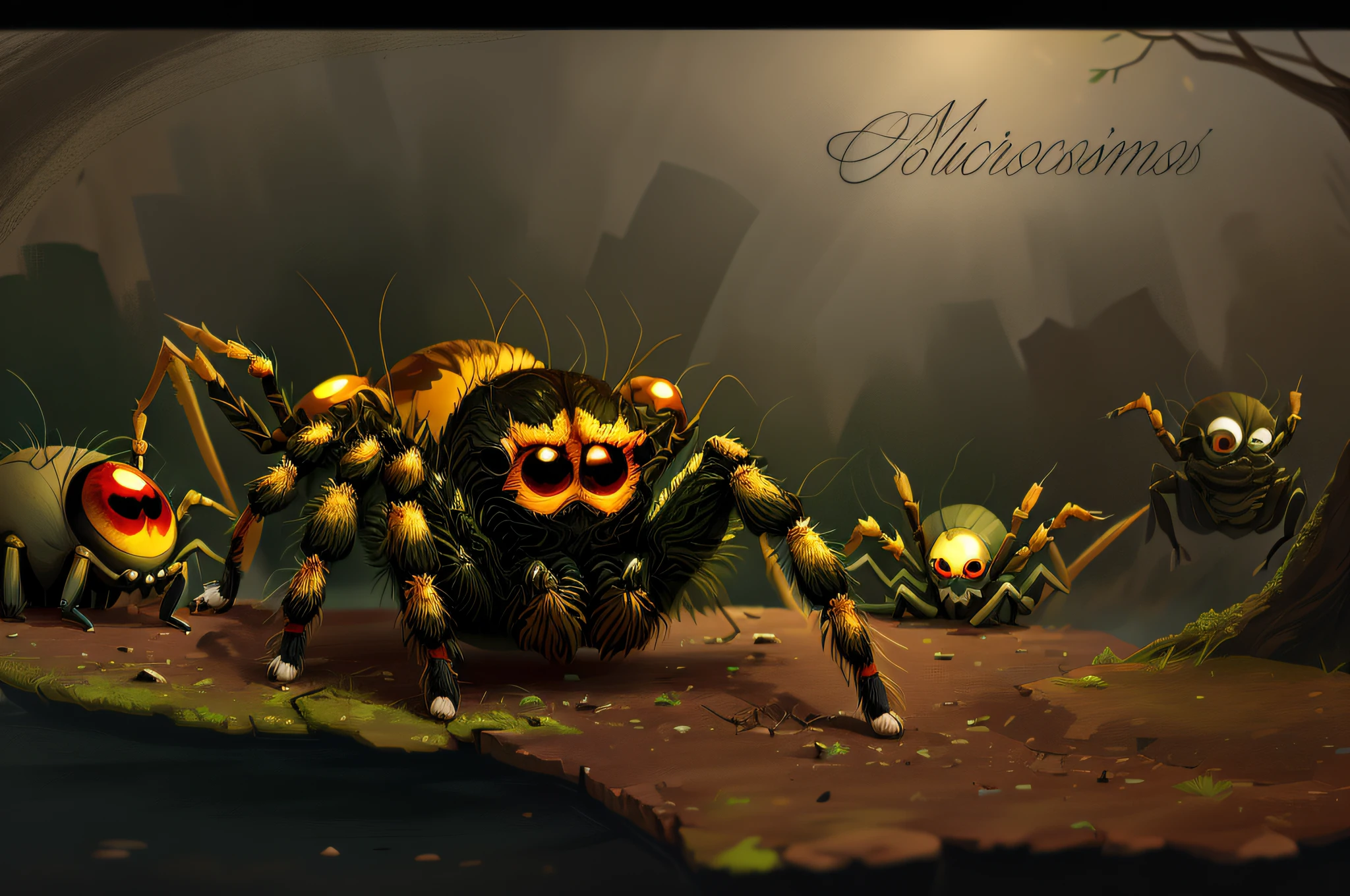 A jumping spider,arachne,Eight eyes,The eyes are large,Round head