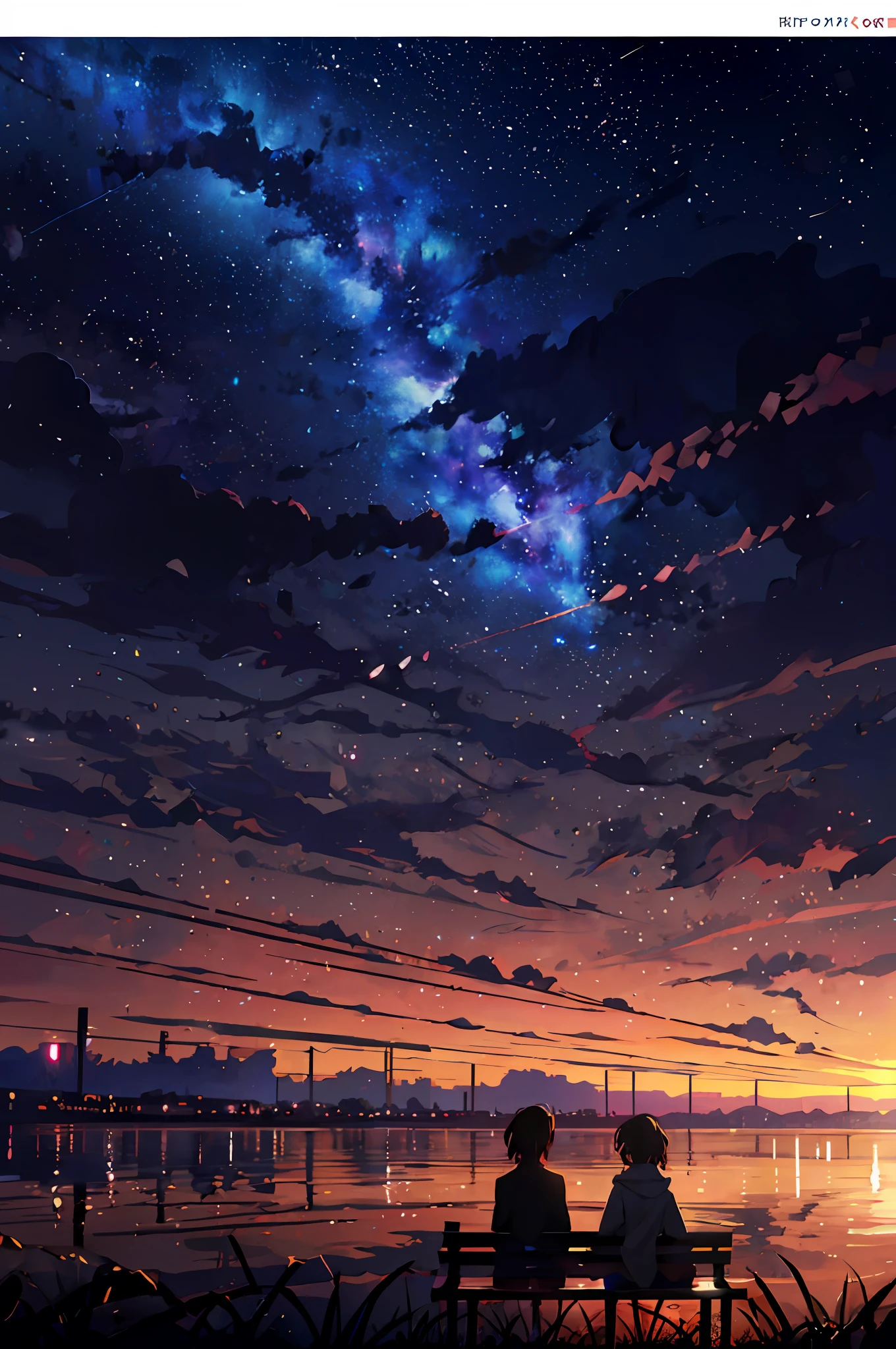 anime, the sky, stars, the bench, the milky, the stars, the sky, the stars, the bench, the milky, the stars, the, cosmic skies. by makoto shinkai, anime sky, anime art wallpaper 4 k, anime art wallpaper 4k, anime art wallpaper 8 k, amazing wallpaper, with the sky full of stars