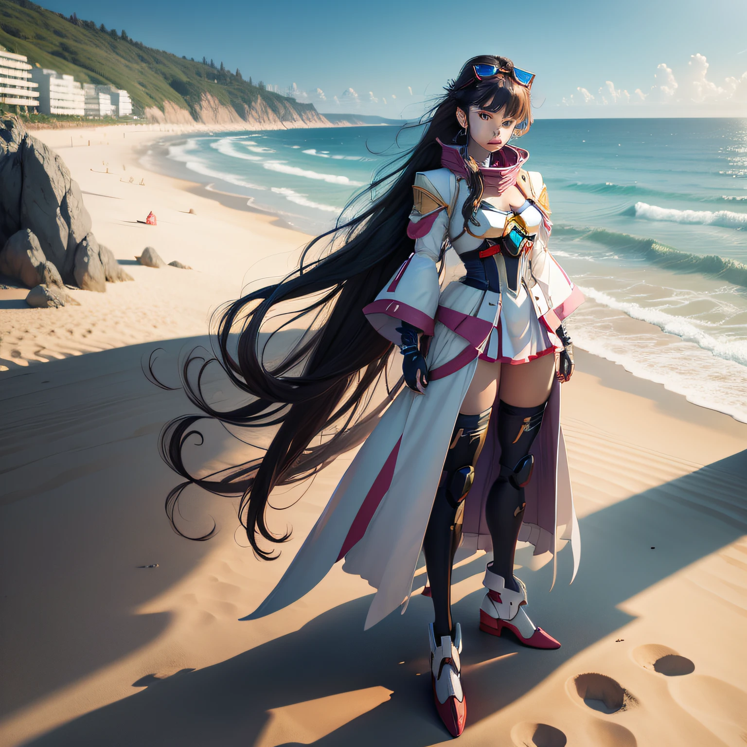 Beauty Gundam,Seaside view,handheldweapons
