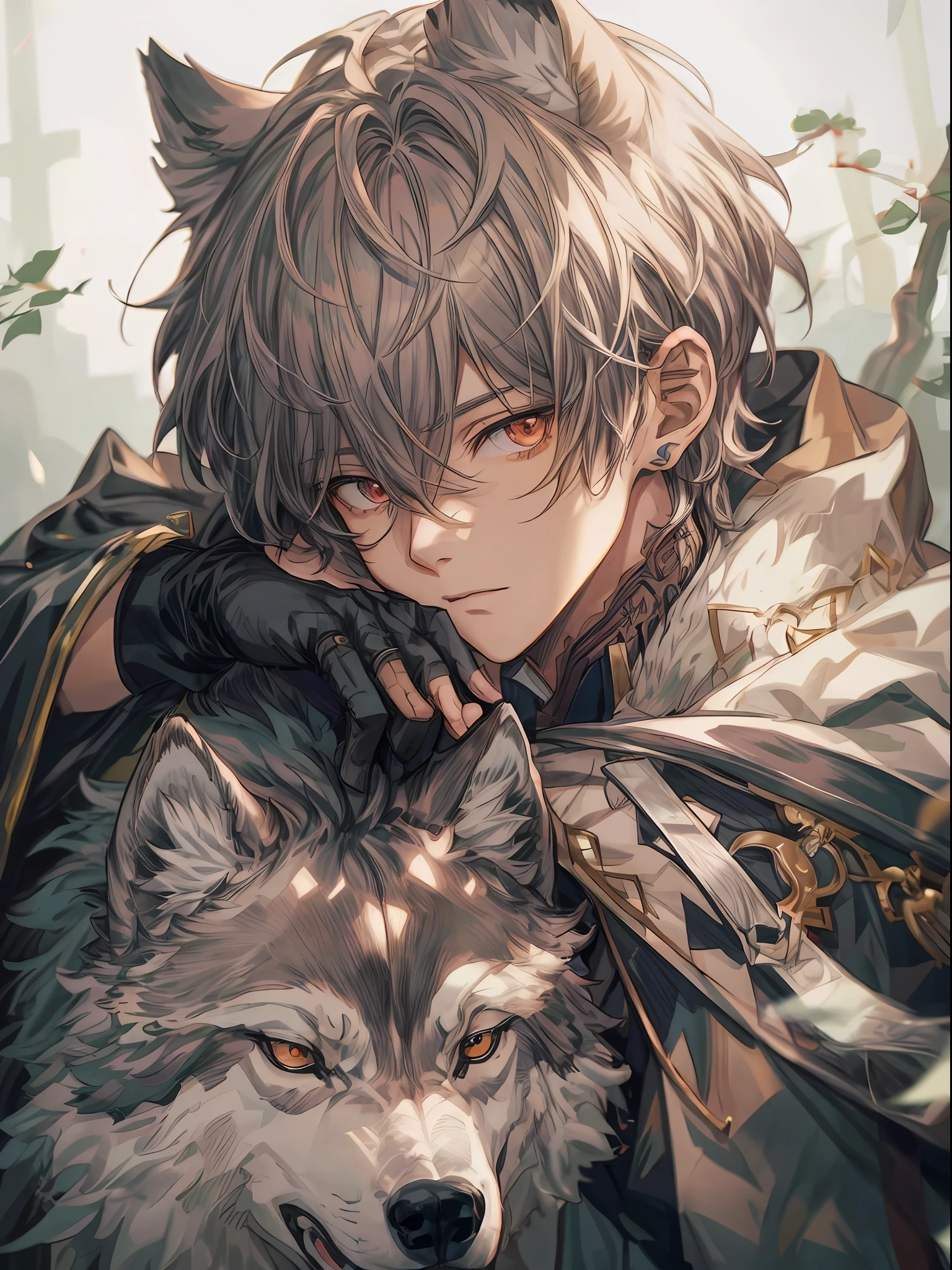 anime boy with a wolf on his shoulder, trending on artstation pixiv, clean detailed anime art, detailed digital anime art, handsome guy in demon slayer art, artwork in the style of guweiz, detailed anime character art, detailed anime artwork, detailed key anime art, highly detailed exquisite fanart, kawacy, detailed anime art, guweiz, key anime art