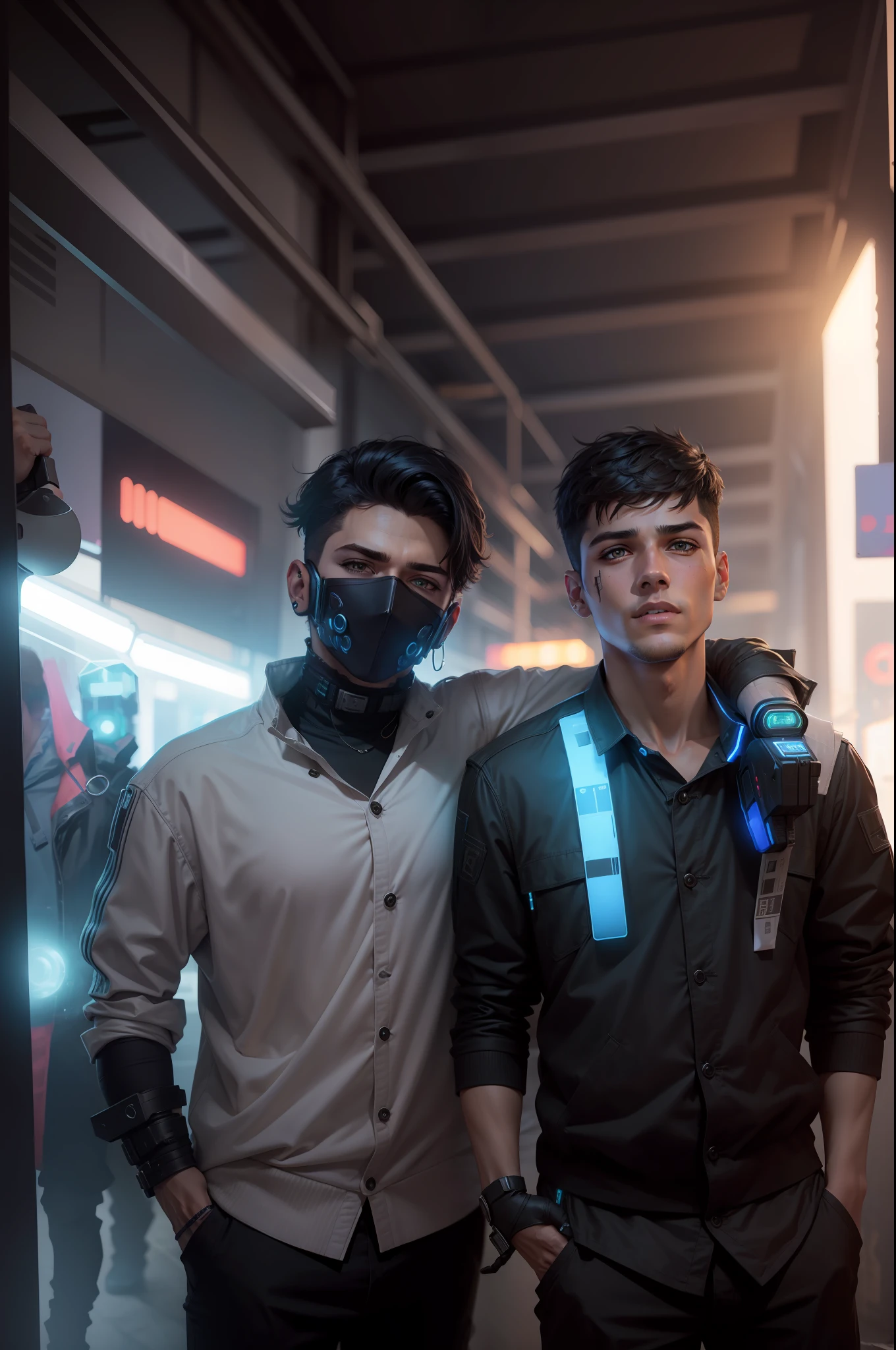 Change background cyberpunk handsome and Cute boy, realistic face, 8k, Ultra realistic