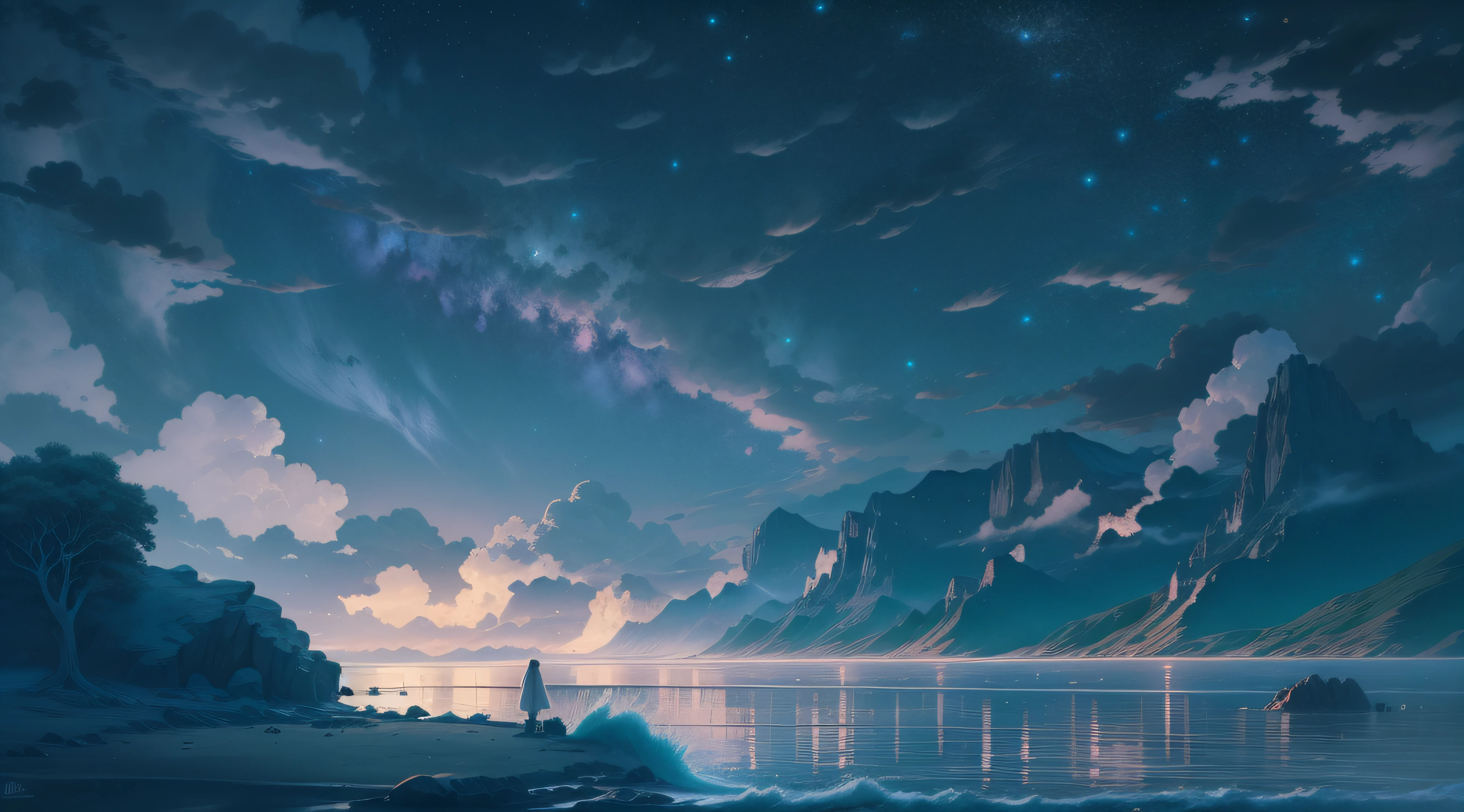 The sea and starry sky