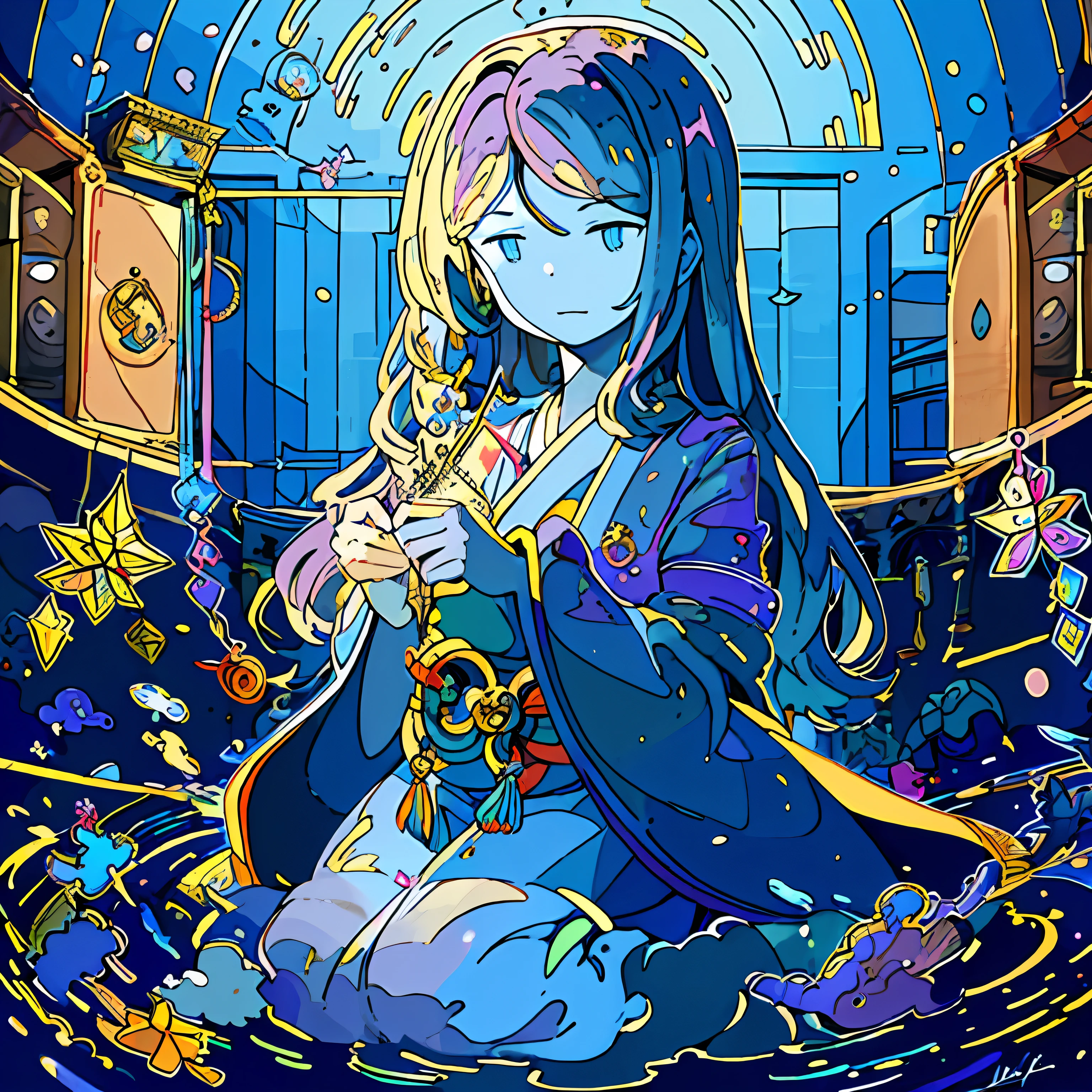 (1girl:1.3),solo,__body-parts__,
official art, unity 8k wallpaper, ultra detailed, beautiful and aesthetic, beautiful, masterpiece, best quality,Fantastical Atmosphere, Calming Palette, Tranquil Mood, Soft Shading,
Miko priestess, charm spell, talisman familiar, shrine maiden duties,