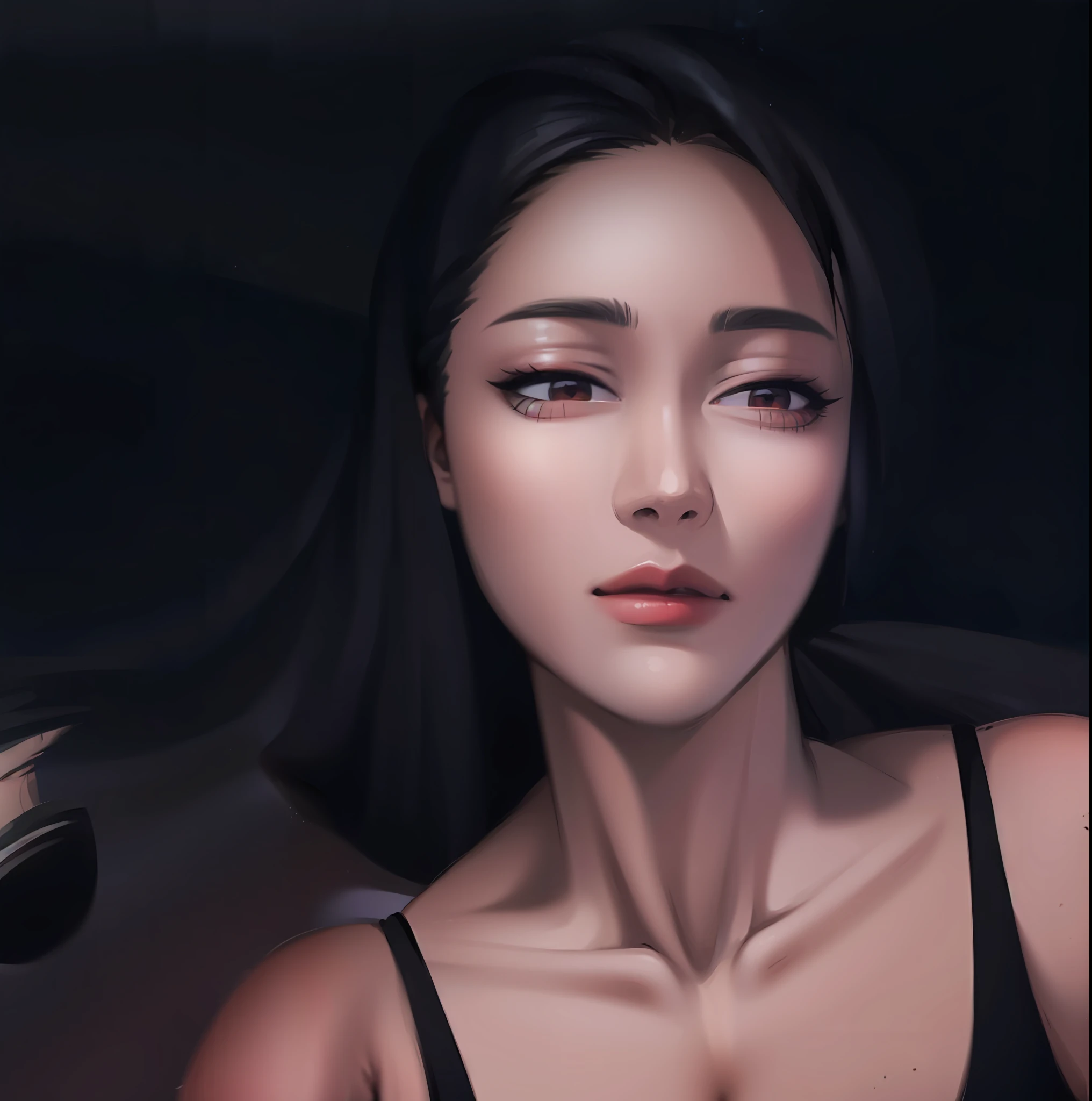 There is a woman with a black top and red lipstick, 8k selfie photograph, xintong chen, ulzzangs, Korean girl, wenfei ye, gongbi, beautiful Korean women, xision wu, Choi Hyun-hwa, dilraba dilmurat, jaeyeon nam, Lin Qifeng, selfie of a young woman