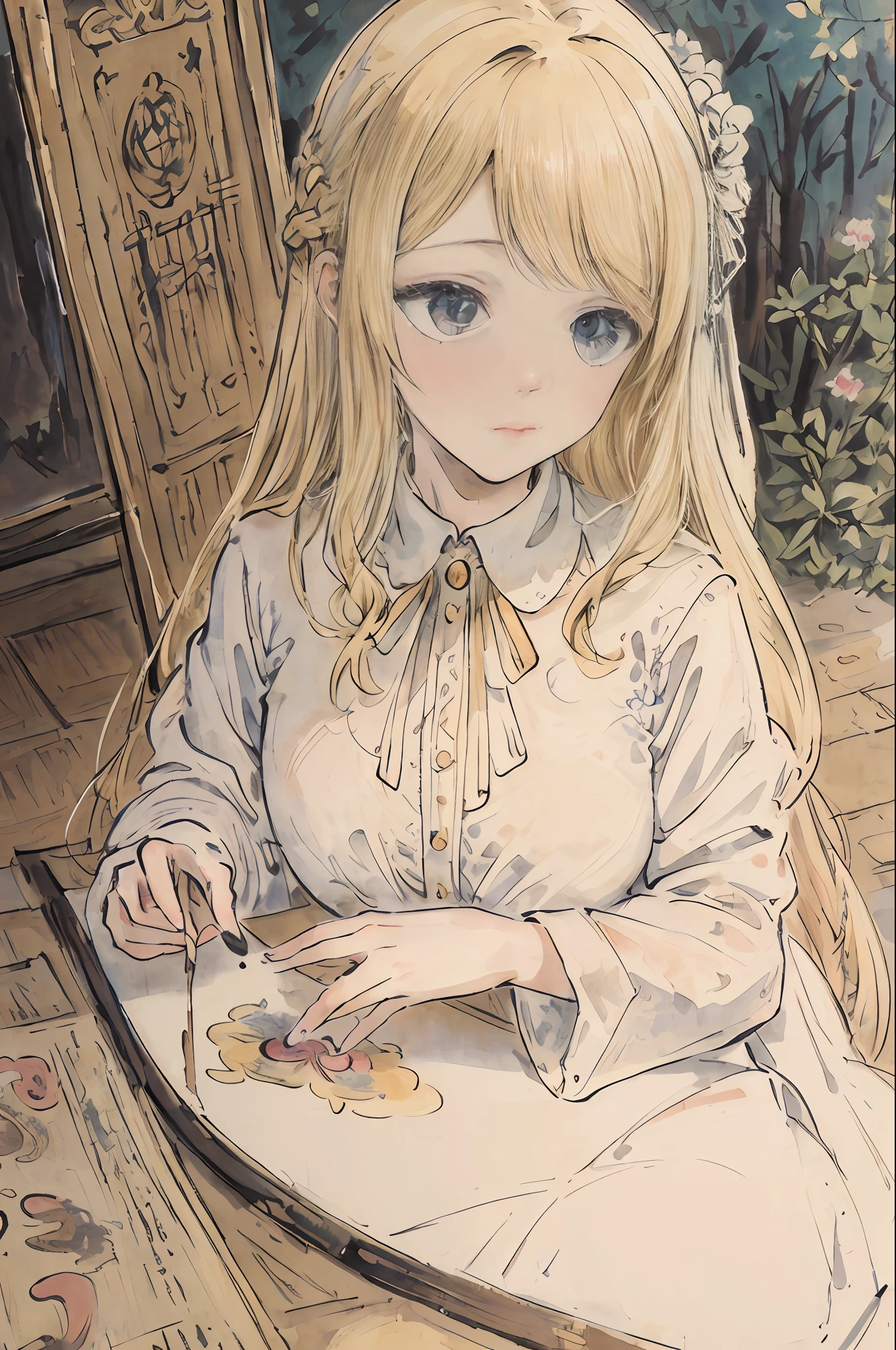 masterpiece, best quality, an extremely delicate and beautiful girl,an extremely delicate and beautiful, world masterpiece theater, ultra-detailed, highly detailed, best quality, blonde hair, highres, extremely detailed,1girl, best quality, illustration, looking at viewer, impasto, canvas, oil painting, realistic, realist ,real,
