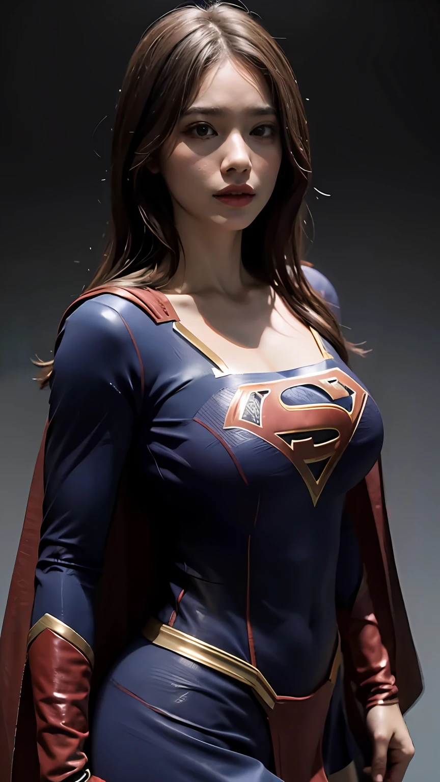 Woman body set big breasts, Supergirl costume dress