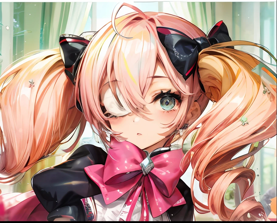 Girl with pink hair,
