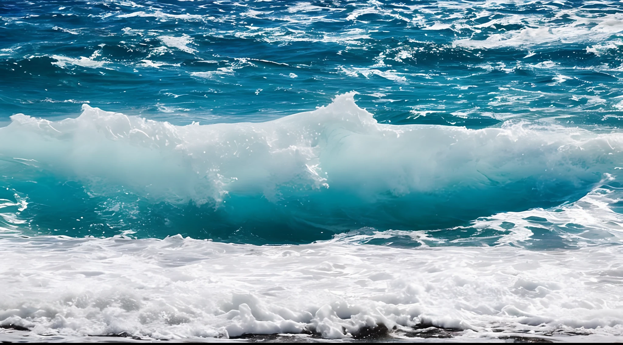 There is a wave rushing into the shores of the ocean, azure waves of water, foamy waves, Waves and waves, cresting waves and seafoam, blue crashing waves, Sea foam, wave breaking, waves crashing in the sea, swell sea, beautiful waves in sea, a photo of the ocean, Sea waves, waves and splashes