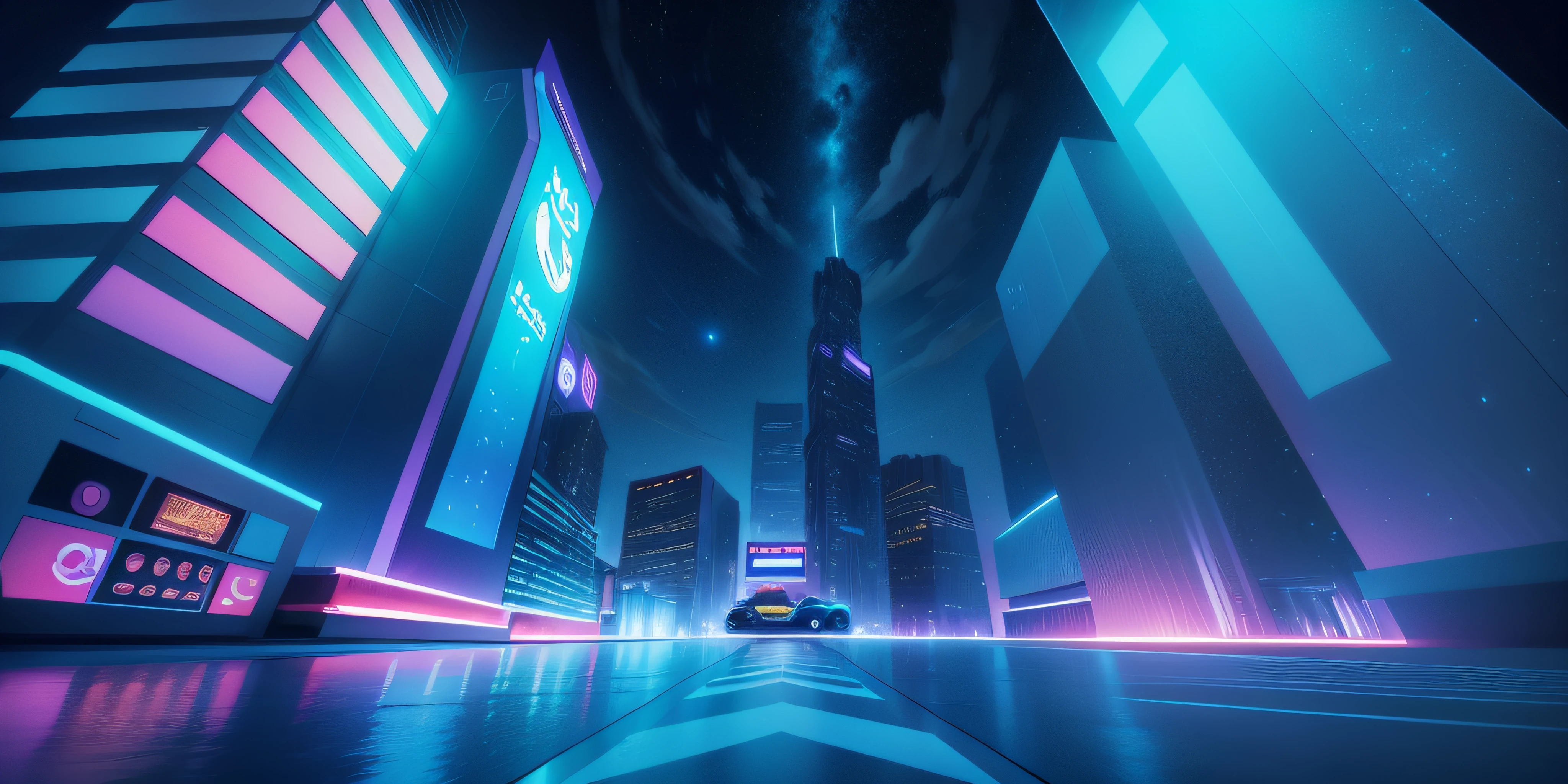 Cartoon game scene, Q version style, cute, bustling city, high-rise building, casino, slot, outdoor scene, starry sky, crazy zootopia style, animated movie scene, Disney, Pixar, concept art, surrealism, cinematic lighting, atmospheric perspective, UHD, high quality, masterpiece