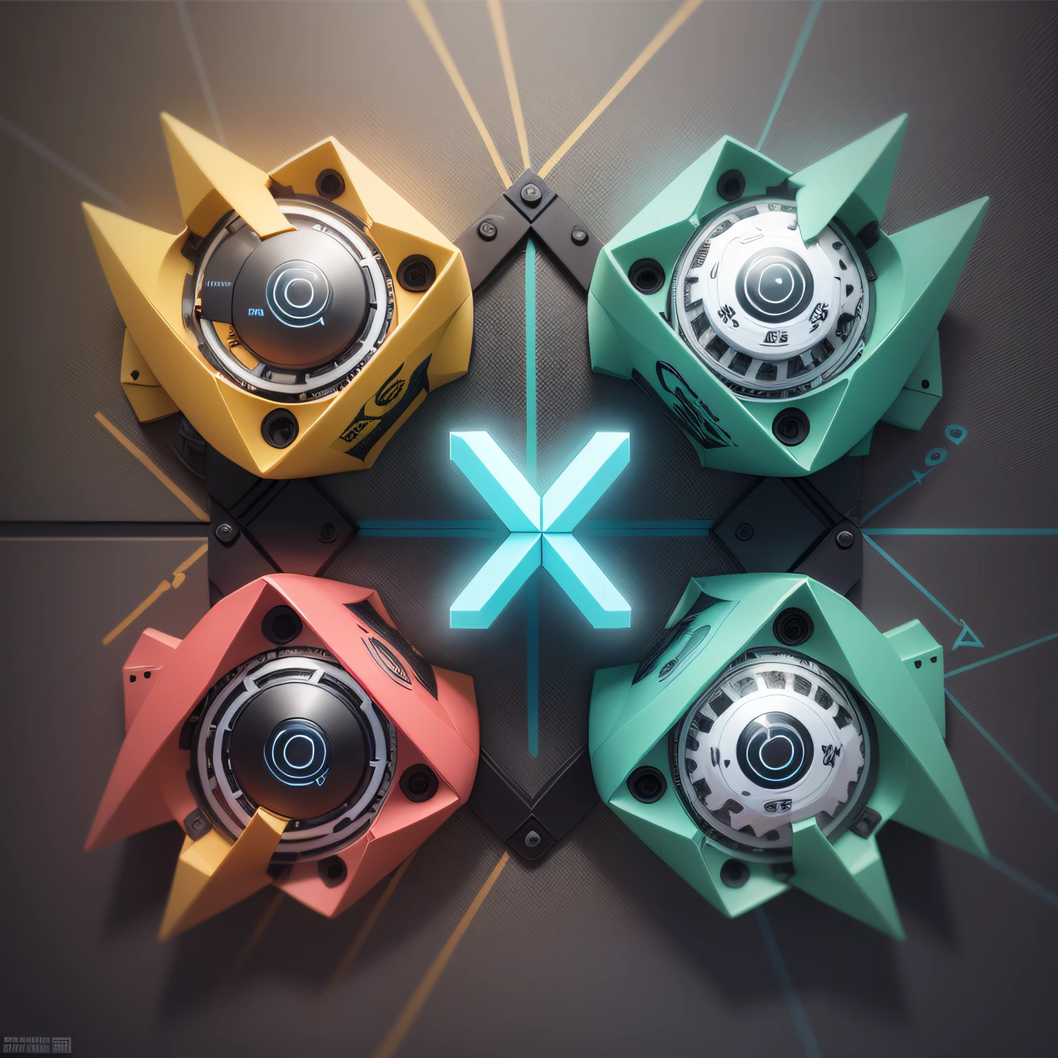 The XcommandStudio logo consists of simple geometric shapes，There are two main elements。The central element is an X-shaped pattern，Four small triangles of different colors surround the four corners of X。The whole design is dominated by black and white，The color of each small triangle is a vivid blue、green color、amarelo e vermelho。 The design is inspired by the concept of technology and innovation。The X-shaped pattern represents crossover、Junctions and connections，Symbolizes the core value of XcommandStudio as a technology company：Provide customers with cross-disciplinary solutions through technology and innovation。The four small triangles represent creativity、Change and diversity。They not only represent XcommandStudio's expertise in different areas，Also expressed the company in technology、designs、Diversification capabilities in marketing and innovation。The bright colors symbolize the vitality and original intention of the company，It also attracts attention，Make the logo more distinctive and unique。The entire design uses simple geometry，Modernity and professionalism are highlighted。