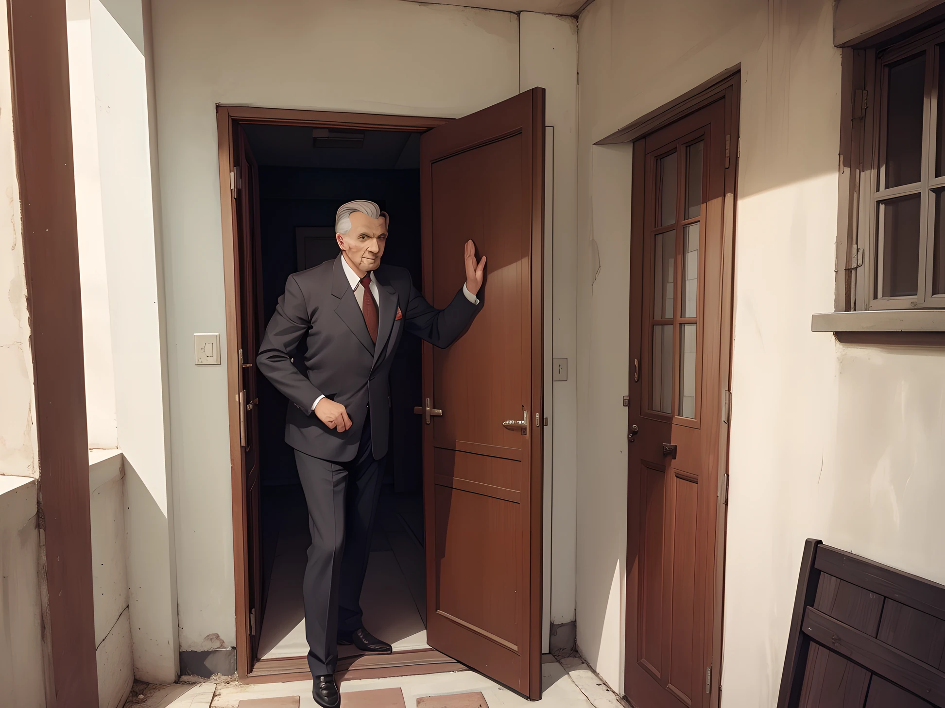 A man opens the door of the Soviet Union in the 1950s
