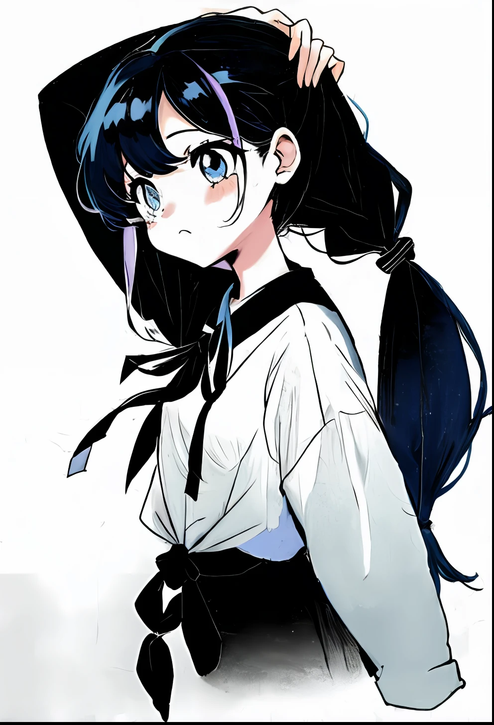 Tied hair, 1Girl