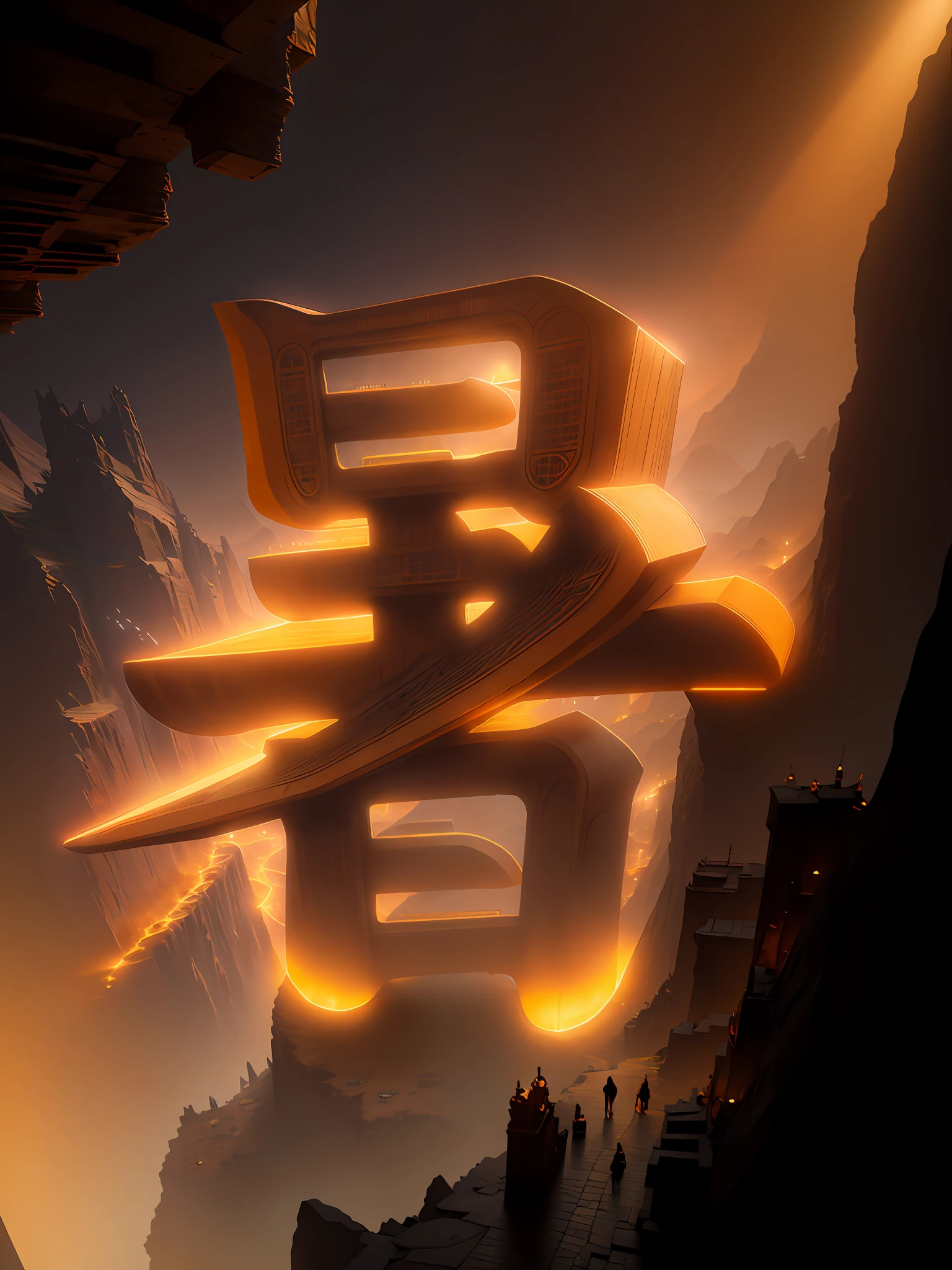 transparant text, back lighting, crystal, ((masterpiece)),((best quality)),((high detial)),((realistic,)) Industrial age city, deep canyons in the middle, architectural streets, bazaars, Bridges, rainy days, steampunk, European architecture, 8k, pixiv,