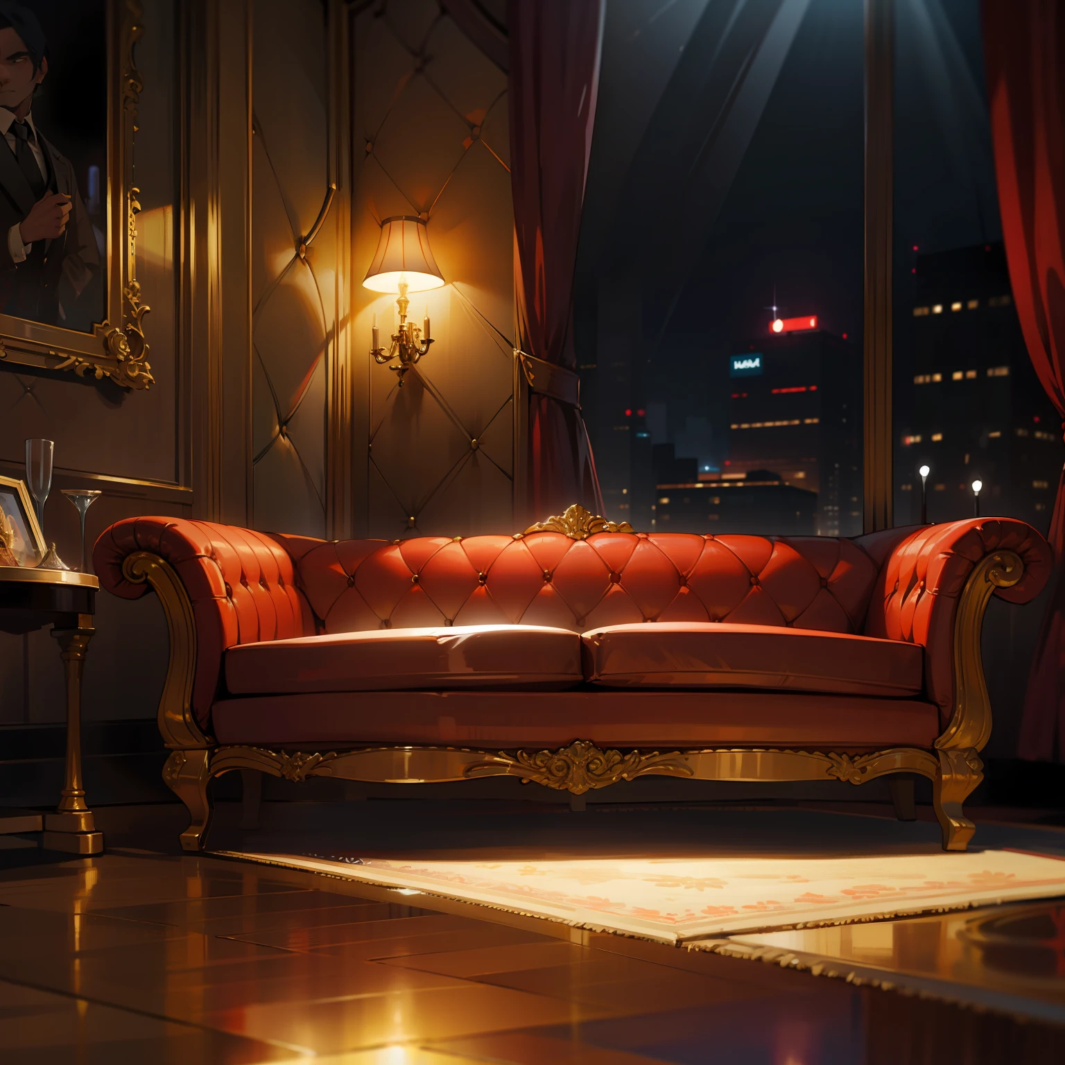 nightclub,natta,lamplight,Sofa in front,opulent