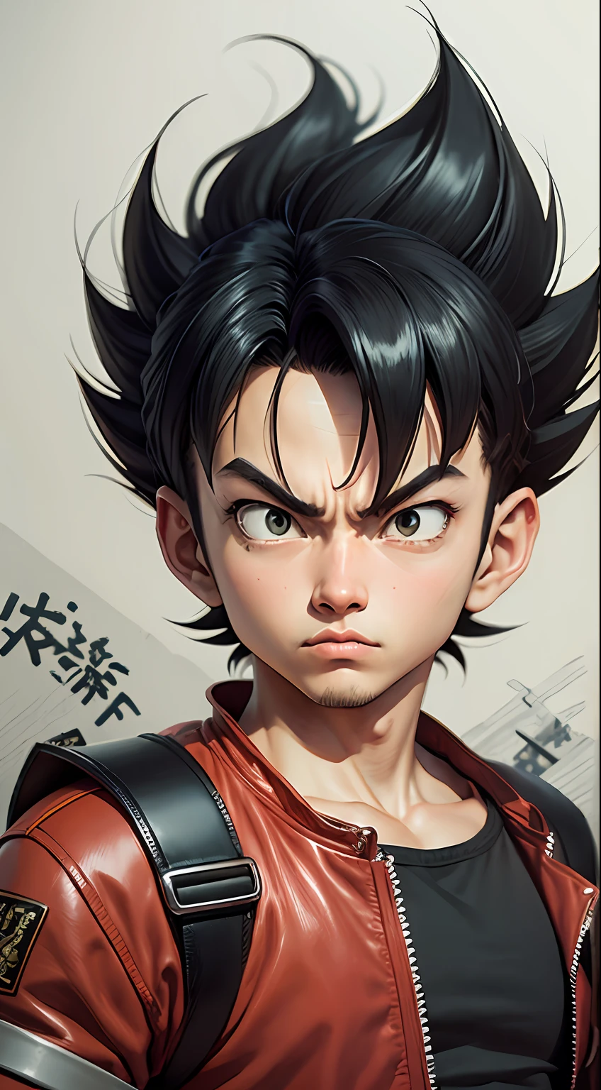 Akira character Kaneda consists of - Art - O - Katsuhiro Ôtomo, hand drawn, pencil ink, with Vegeta hair, Dragon Ball Art Style, Wild Spike Black Saiyan Hair, Akira Toriyama style, AKIRA concept art, inspired by Seki Toriyama, AKIRA style, HD artwork, character AKIRA