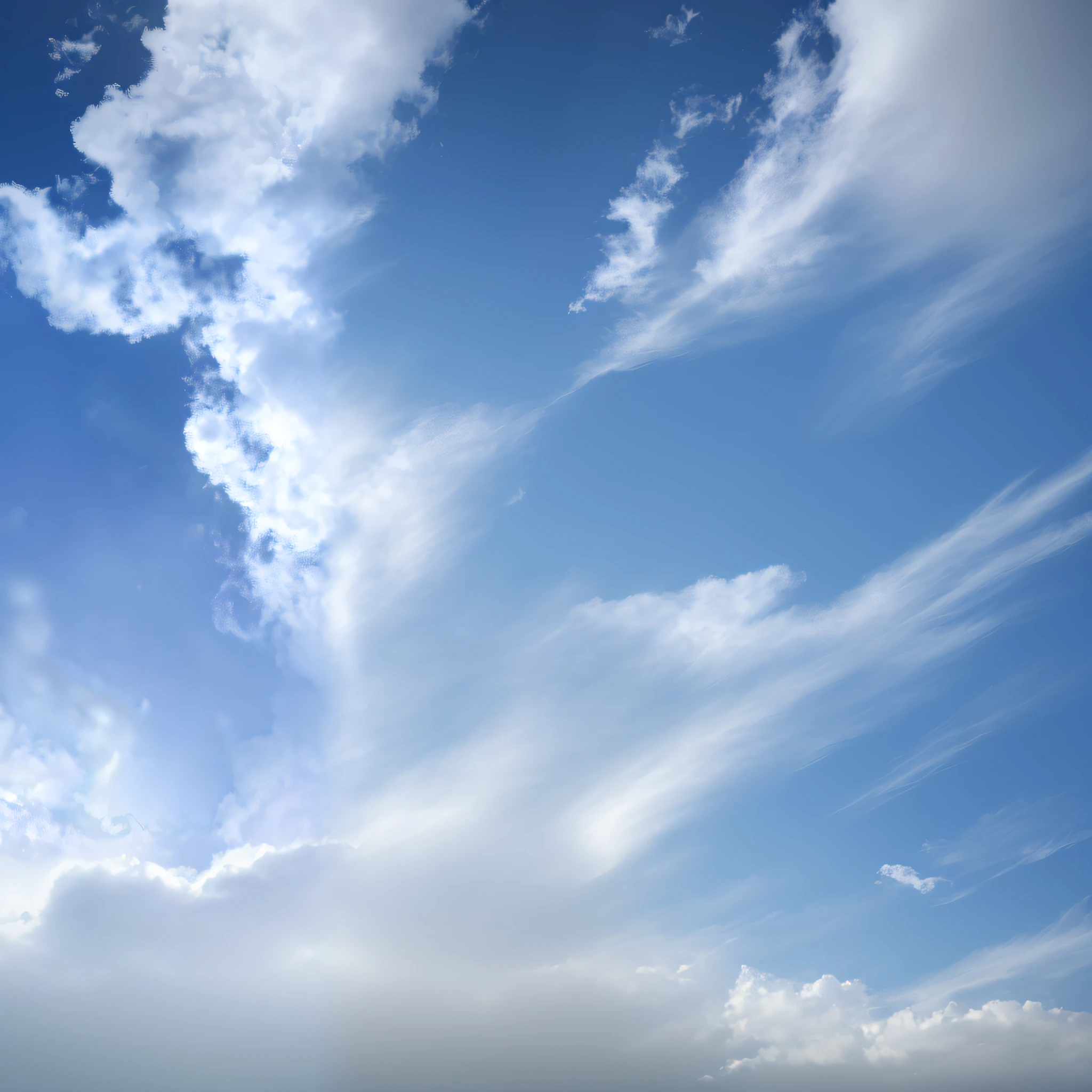 Sunny with blue sky,Layered cloud,Lots of clouds