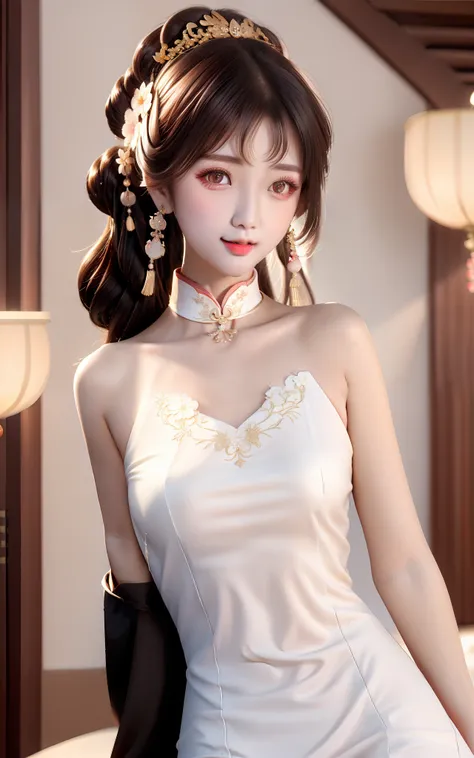 need,tmasterpiece,a high resolution,1girll,blushlush,(seductive smile:0.8),starpupil,chinese hanfu,hair adornments,choker neckla...