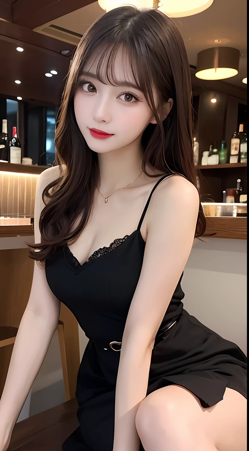 masterpiece, best quality, illustration, ultra-detailed, finely detail, highres, 8k wallpaper, perfect dynamic composition, beautiful detailed eyes, she is Hostesses, natural lip color, dress , full body, in hostess bar, sexy face